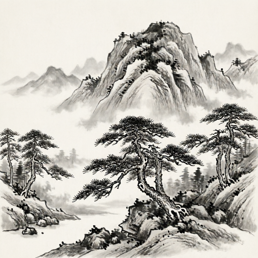 Chinese ink landscape painting