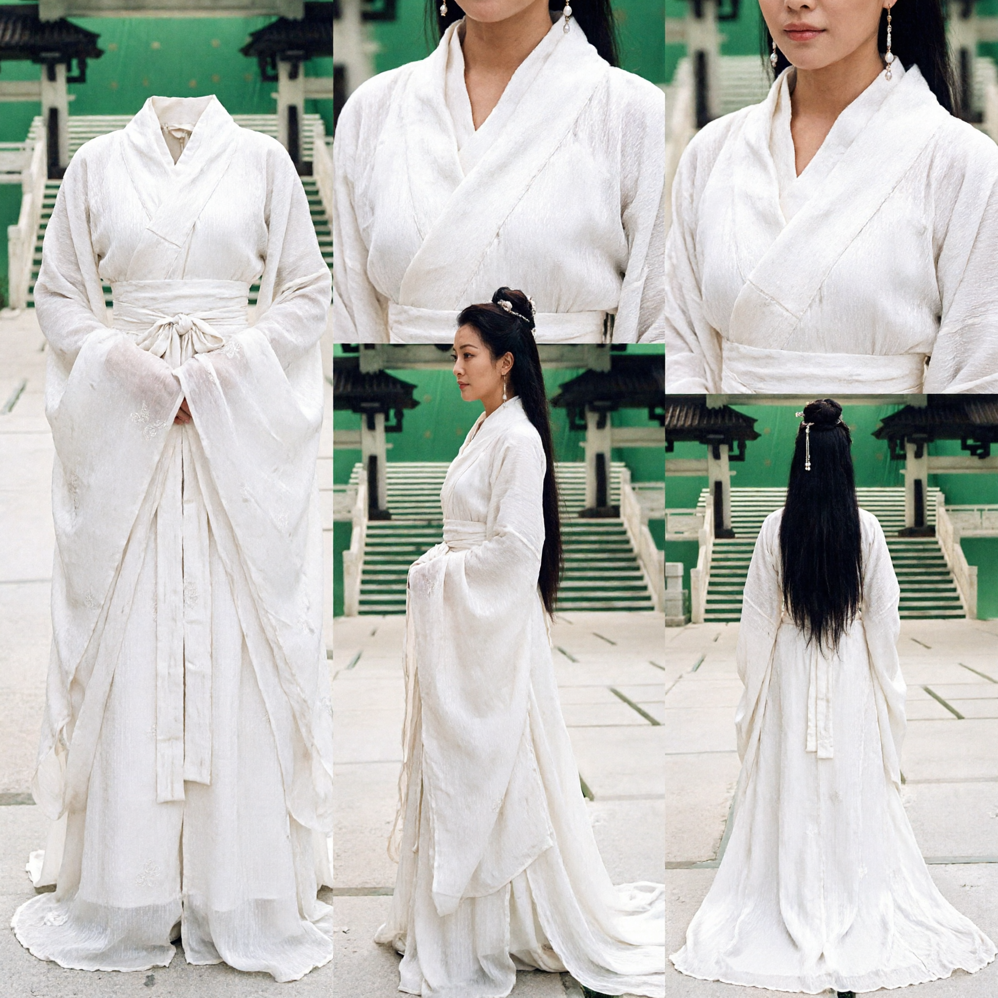 Traditional Chinese White Hanfu Costume for Women Ancient Wuxia Drama Cosplay Clothing Set