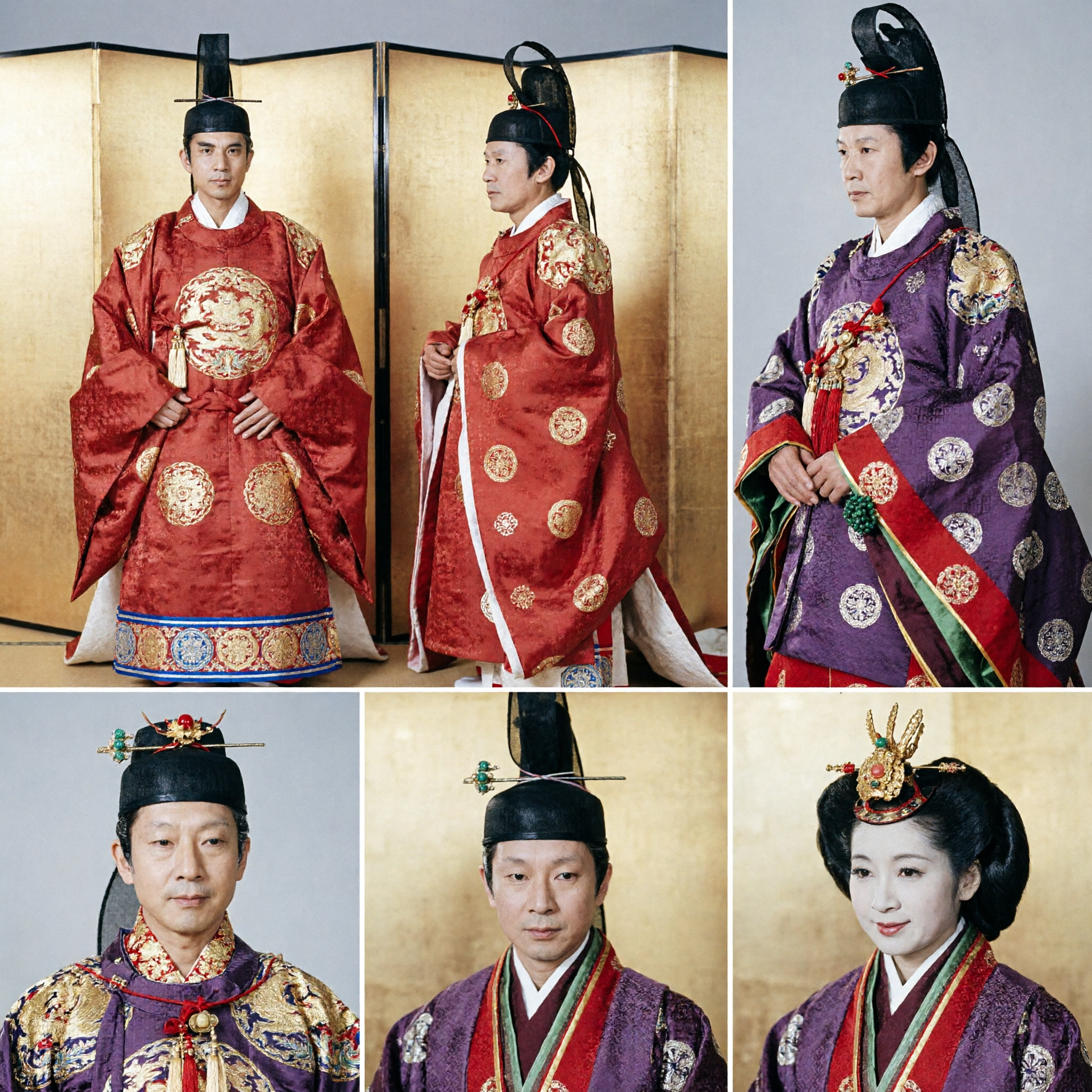 Traditional Japanese Heian Period Royal Couple Costume Set Ancient Court Wedding Attire for Cosplay and Ceremonies