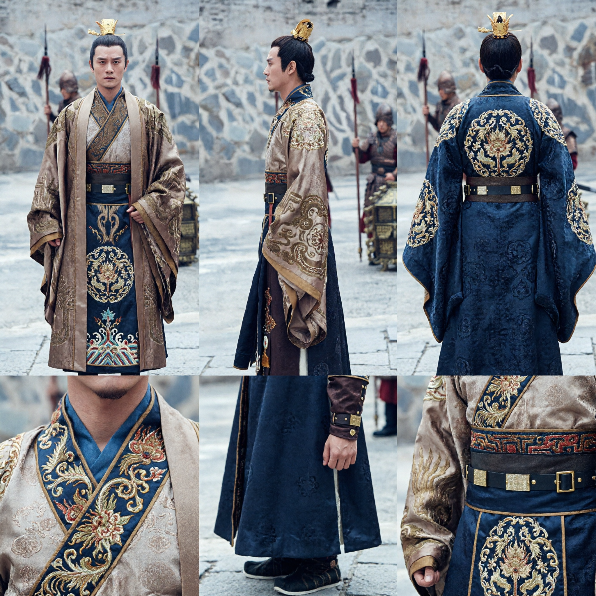 Traditional Chinese Ancient Nobleman Costume Men's Hanfu Robe for Cosplay Historical Drama and Stage Performance