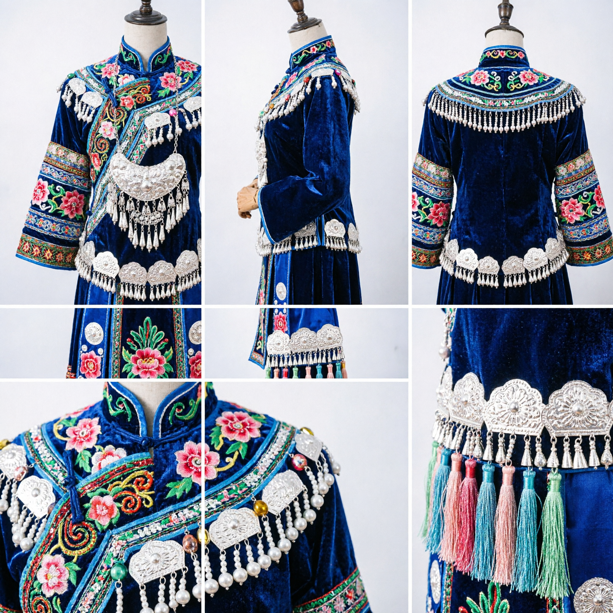 Traditional Chinese Silver Crystal Phoenix Crown Hair Jewelry for Hanfu and Opera Performances