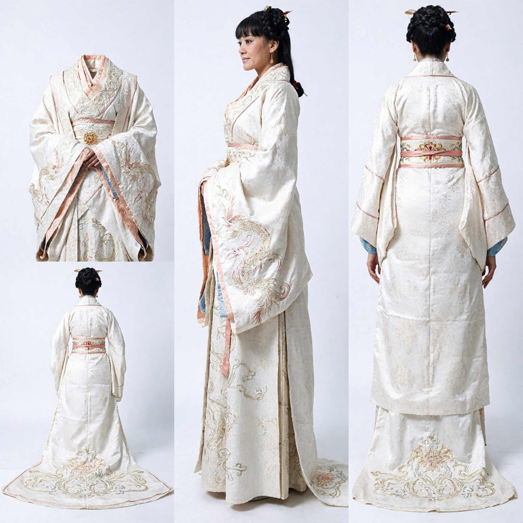 Elegant White Han Dynasty Hanfu Ancient Chinese Palace Lady Costume Traditional Dress for Women Cosplay