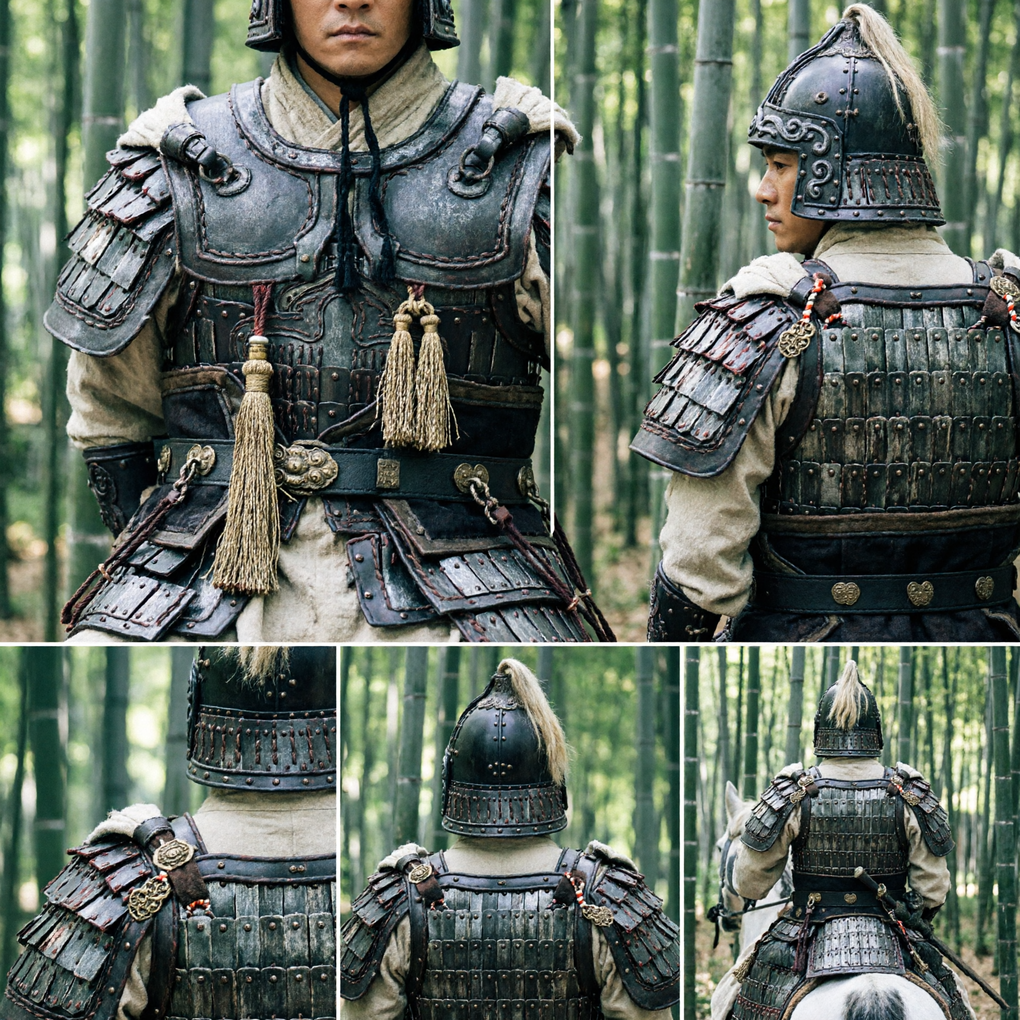Ancient Chinese General Scale Armor Costume Men Three Kingdoms Warrior Cosplay Historical Clothing Outfit