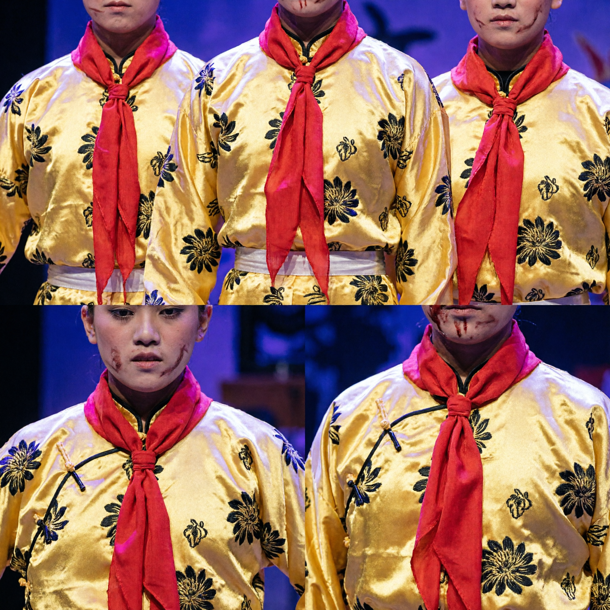 Kids Boys Chinese Opera Monkey King Yellow Costume Traditional Folk Dance Stage Performance Outfit