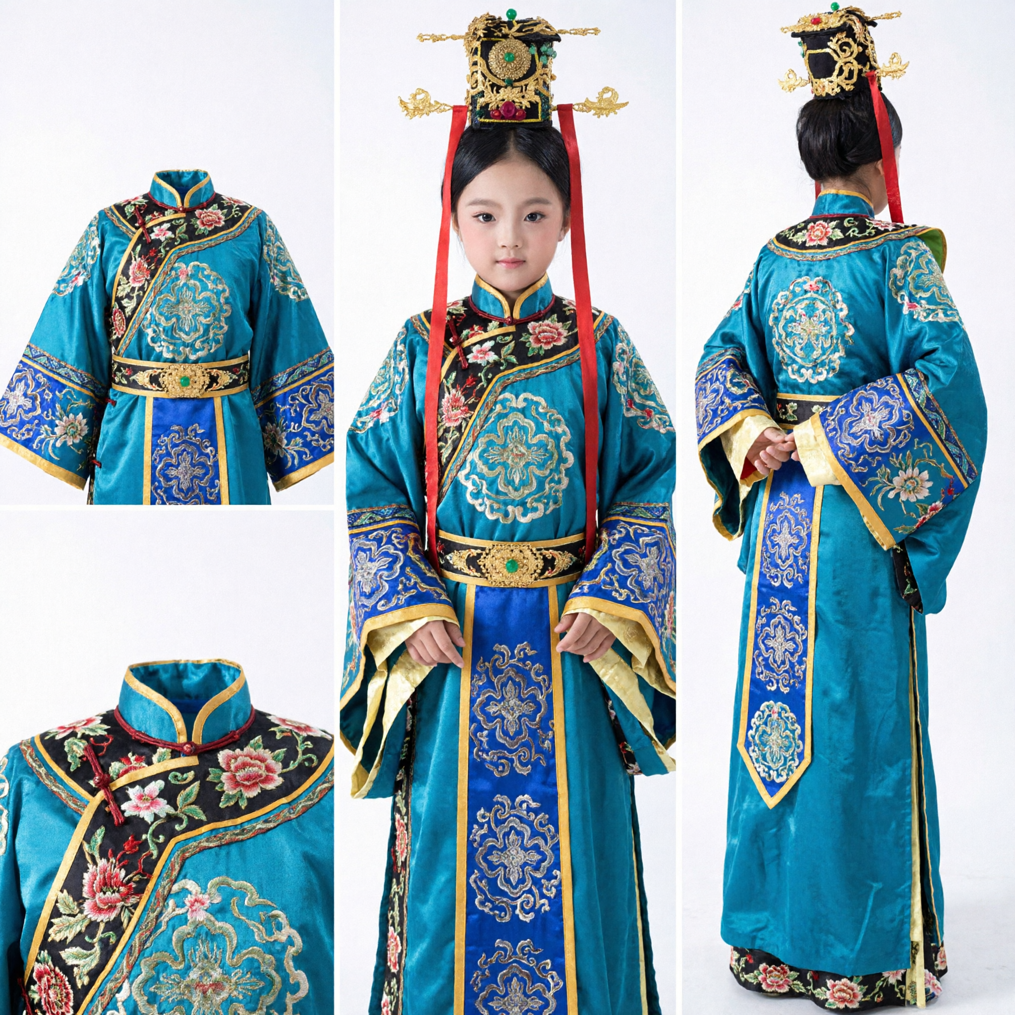 Ancient Chinese Empress Hanfu Costume for Kids Girls Traditional Princess Dress for Cosplay and Performance