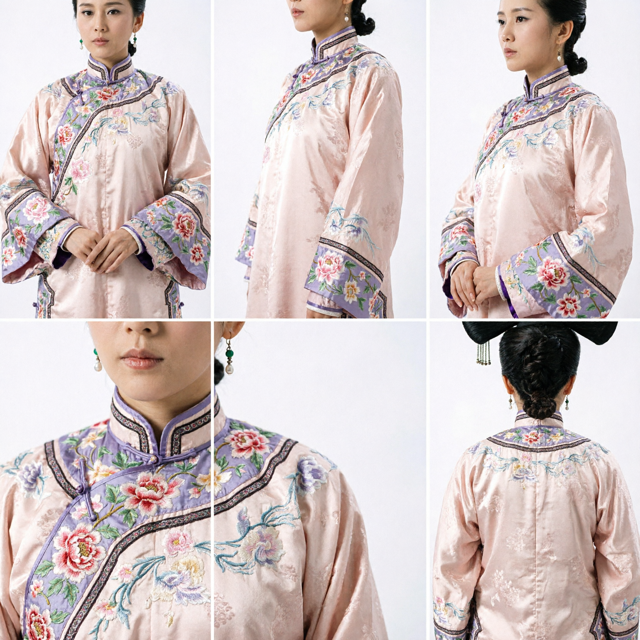 Traditional Chinese Qing Dynasty Manchu Palace Lady Hair Accessories Large Flower Headdress for Ancient Costume