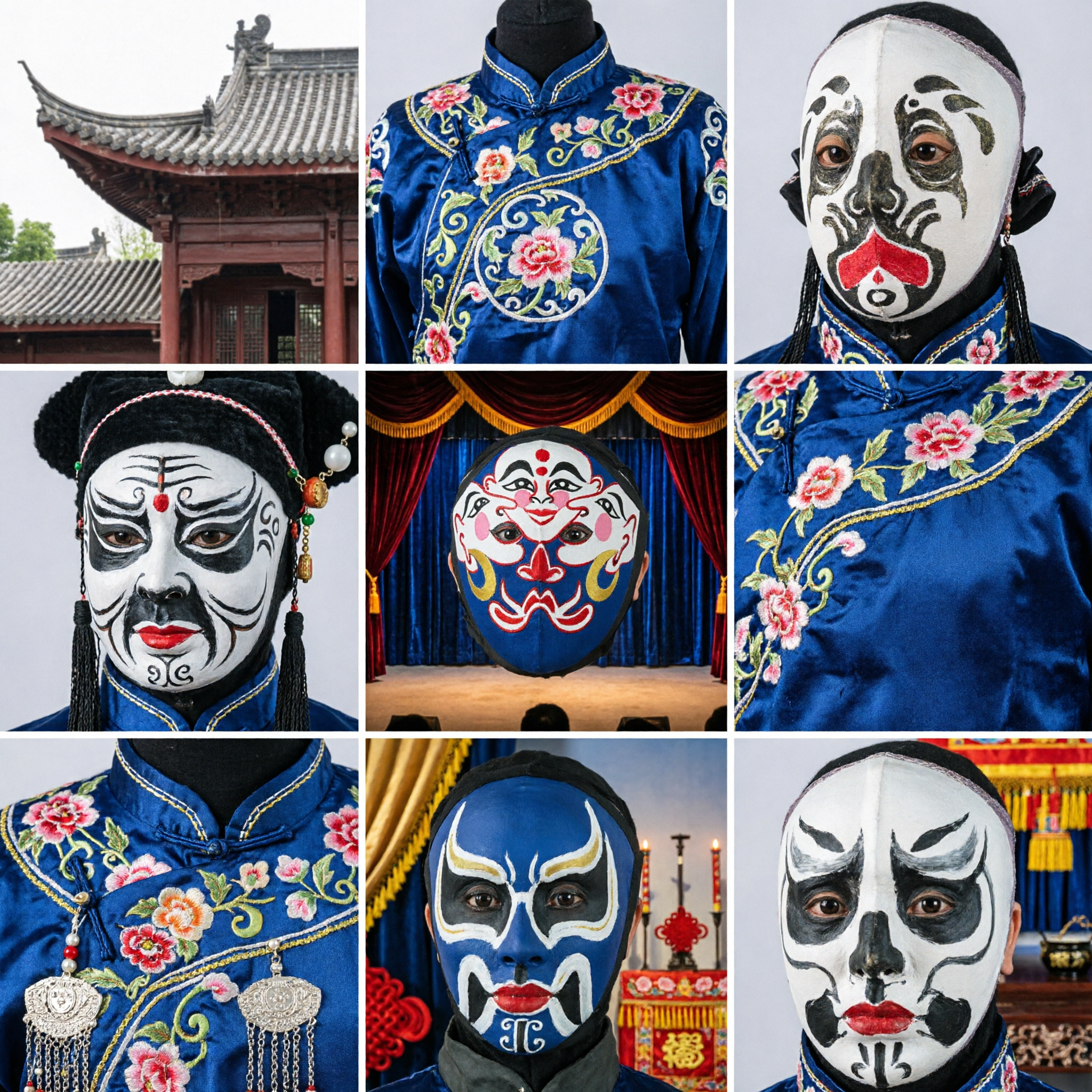 Traditional Chinese Sichuan Opera Face Changing Masks for Halloween Cosplay Party Performance Cultural Decoration