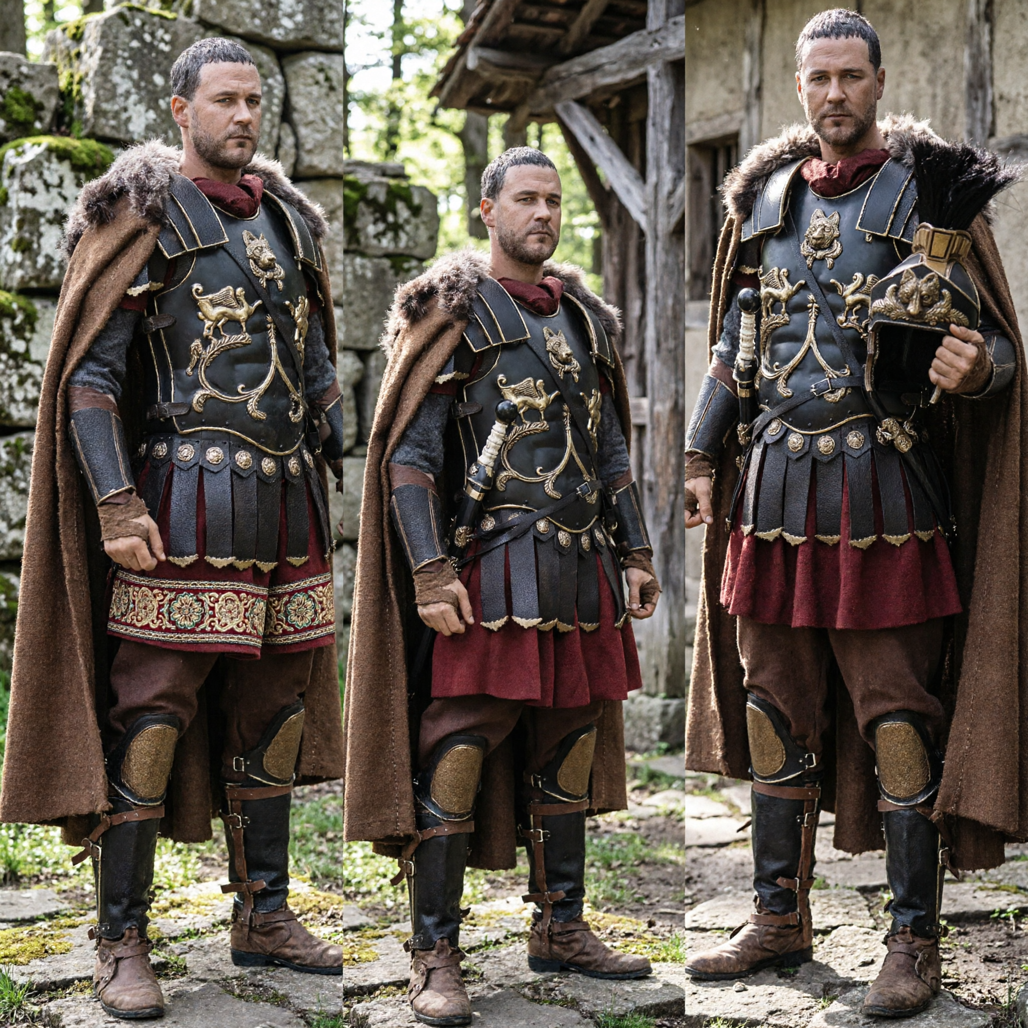 1/6 Scale Roman General Maximus Gladiator Action Figure with Detailed Armor and Helmet for Collectors