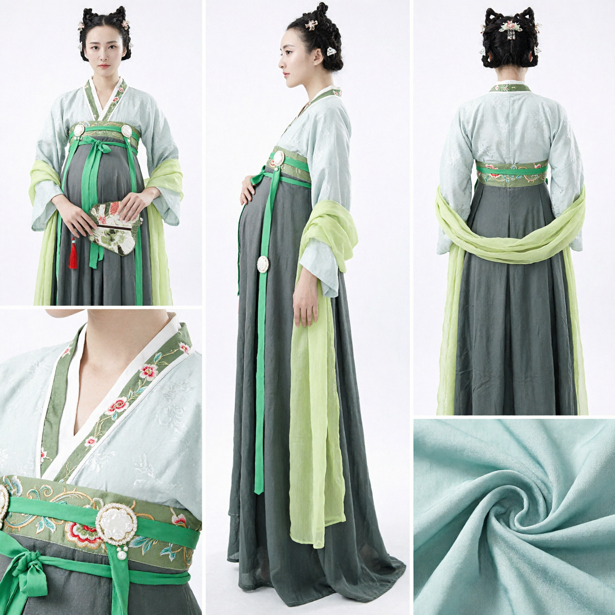 Ancient Chinese Hanfu Maternity Dress Traditional Tang Dynasty Costume for Pregnant Women Photography