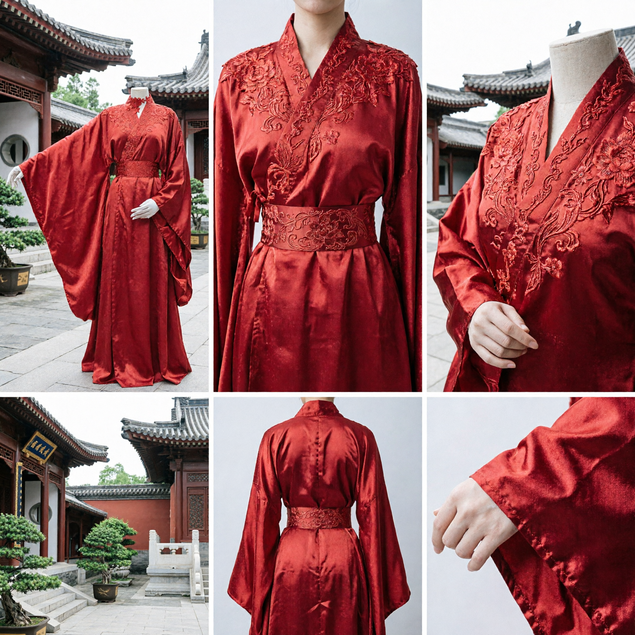Elegant Red Chinese Traditional Hanfu Wedding Dress Embroidered Ancient Costume for Women Ceremonial Wear