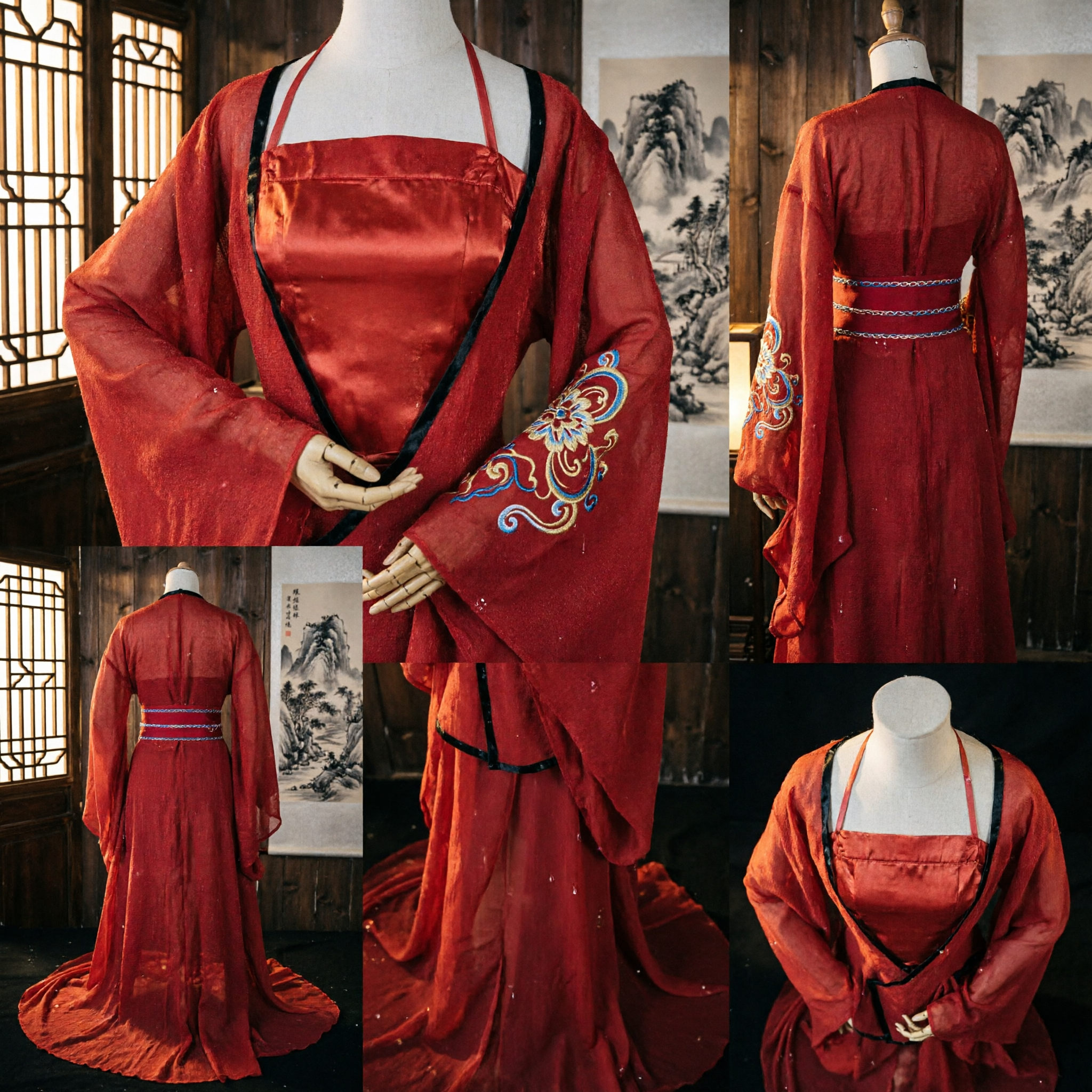 Traditional Chinese Red Hanfu Dress Tang Dynasty Ancient Palace Princess Costume for Women Stage Performance