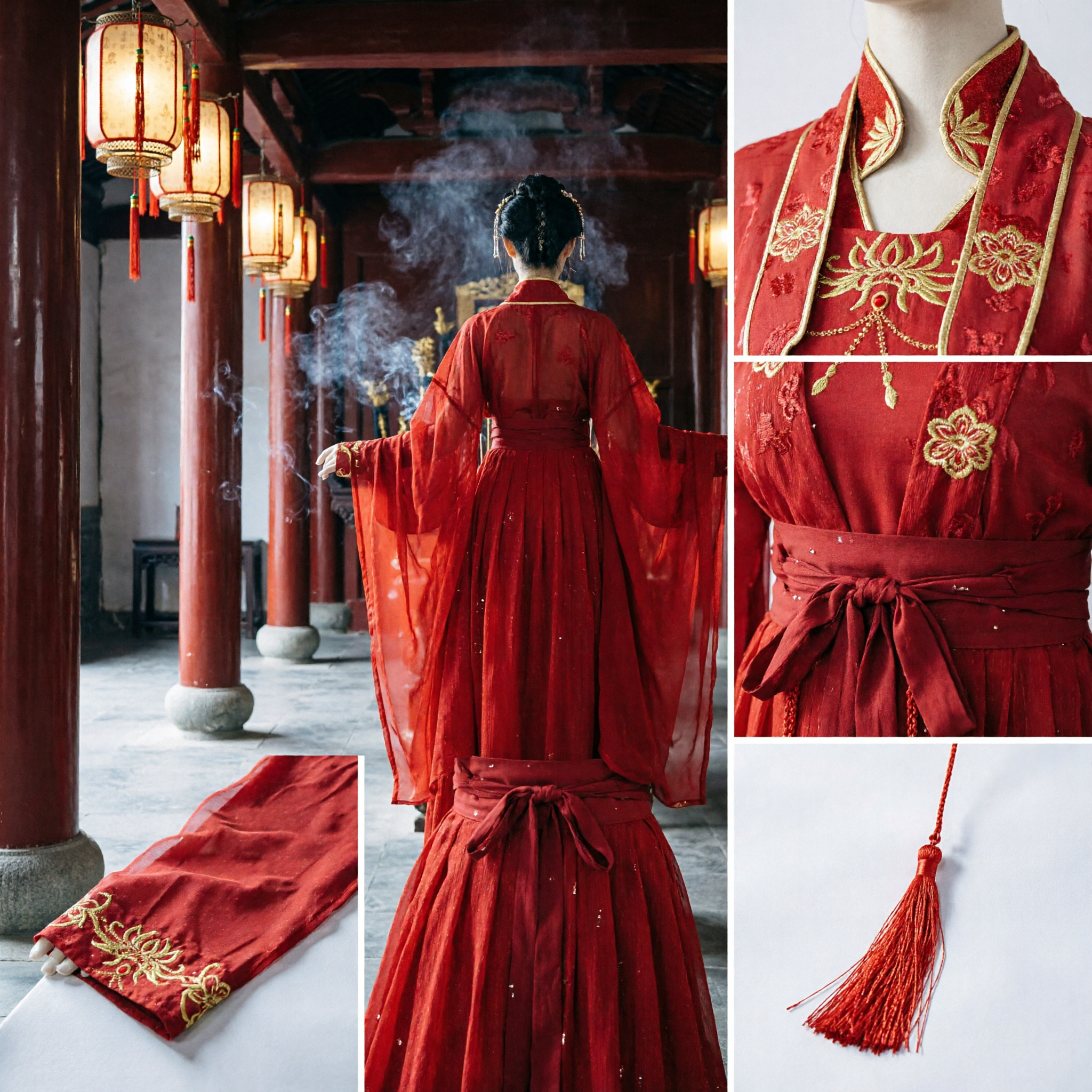 Traditional Chinese Red Wedding Dress Ancient Tang Dynasty Empress Hanfu Costume for Women Cosplay Performance