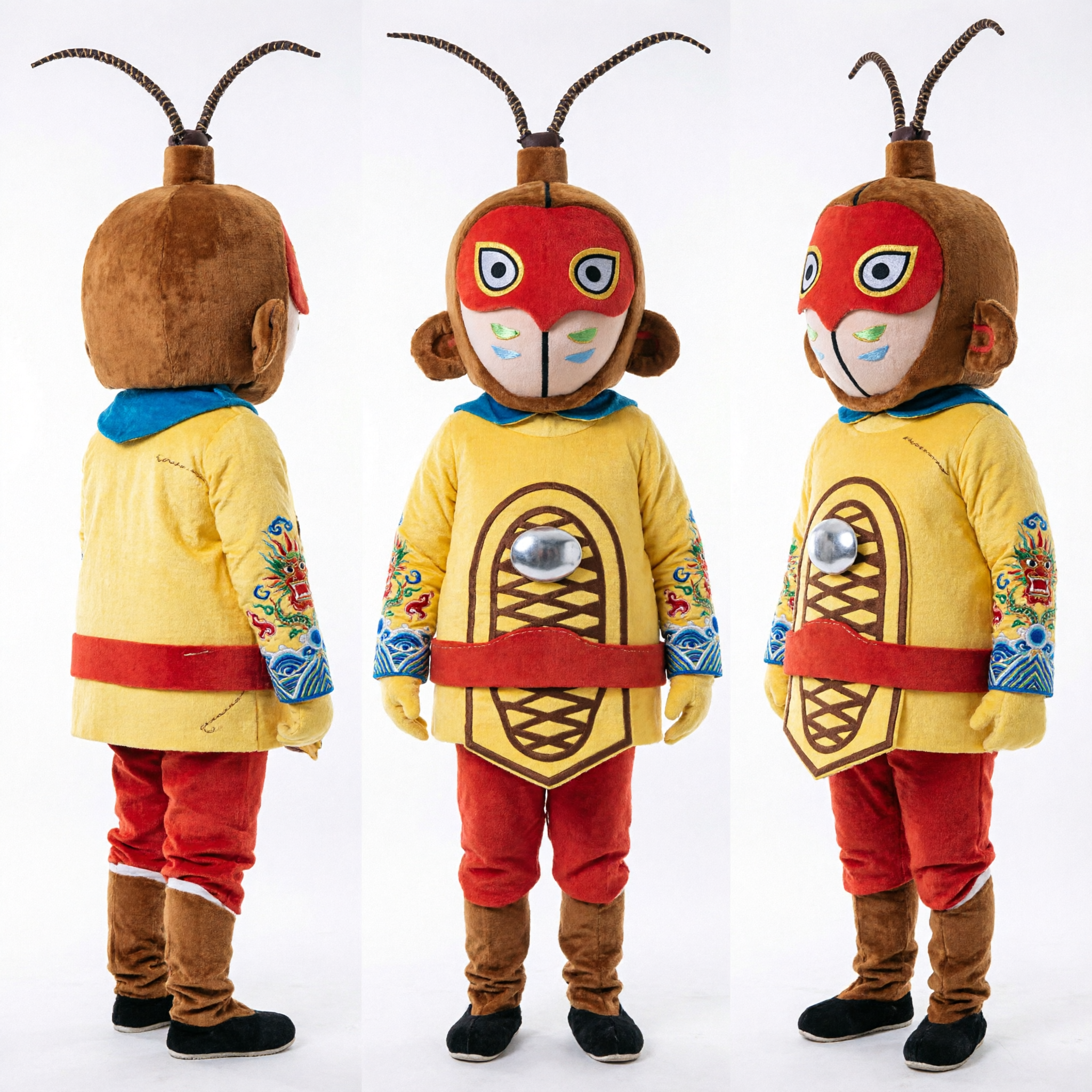 Adult Yellow Insect Mascot Costume Traditional Chinese Style for Carnival Parade and Party Events