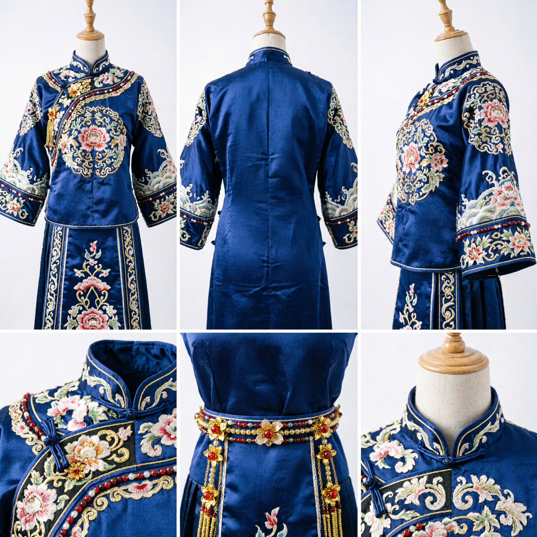 Ancient Chinese Style Gold Phoenix Crown Hair Jewelry Set with Tassels for Wedding Bride Hanfu