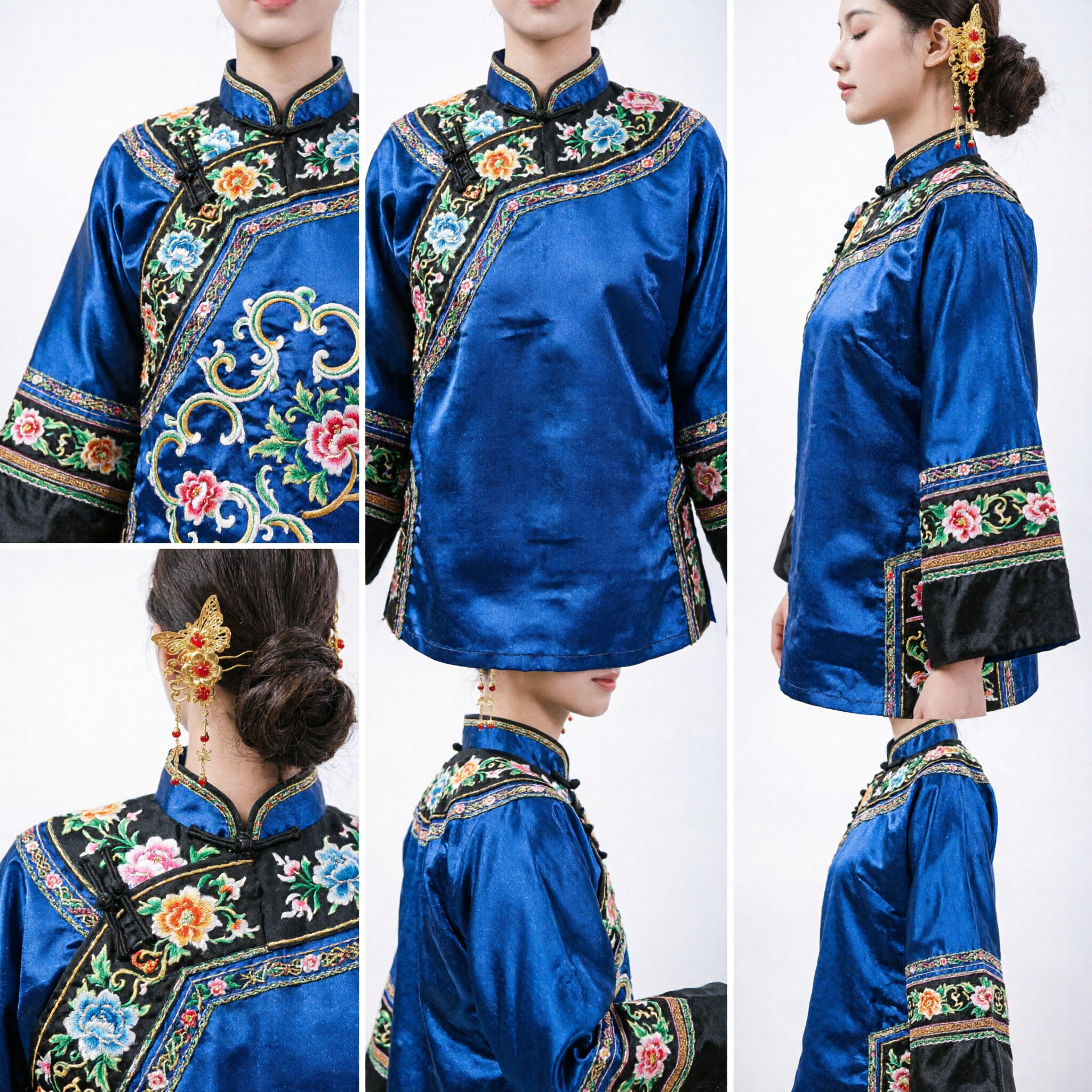 Traditional Chinese Gold Butterfly Flower Hairpin Ancient Hanfu Wedding Bridal Hair Stick Accessory for Women