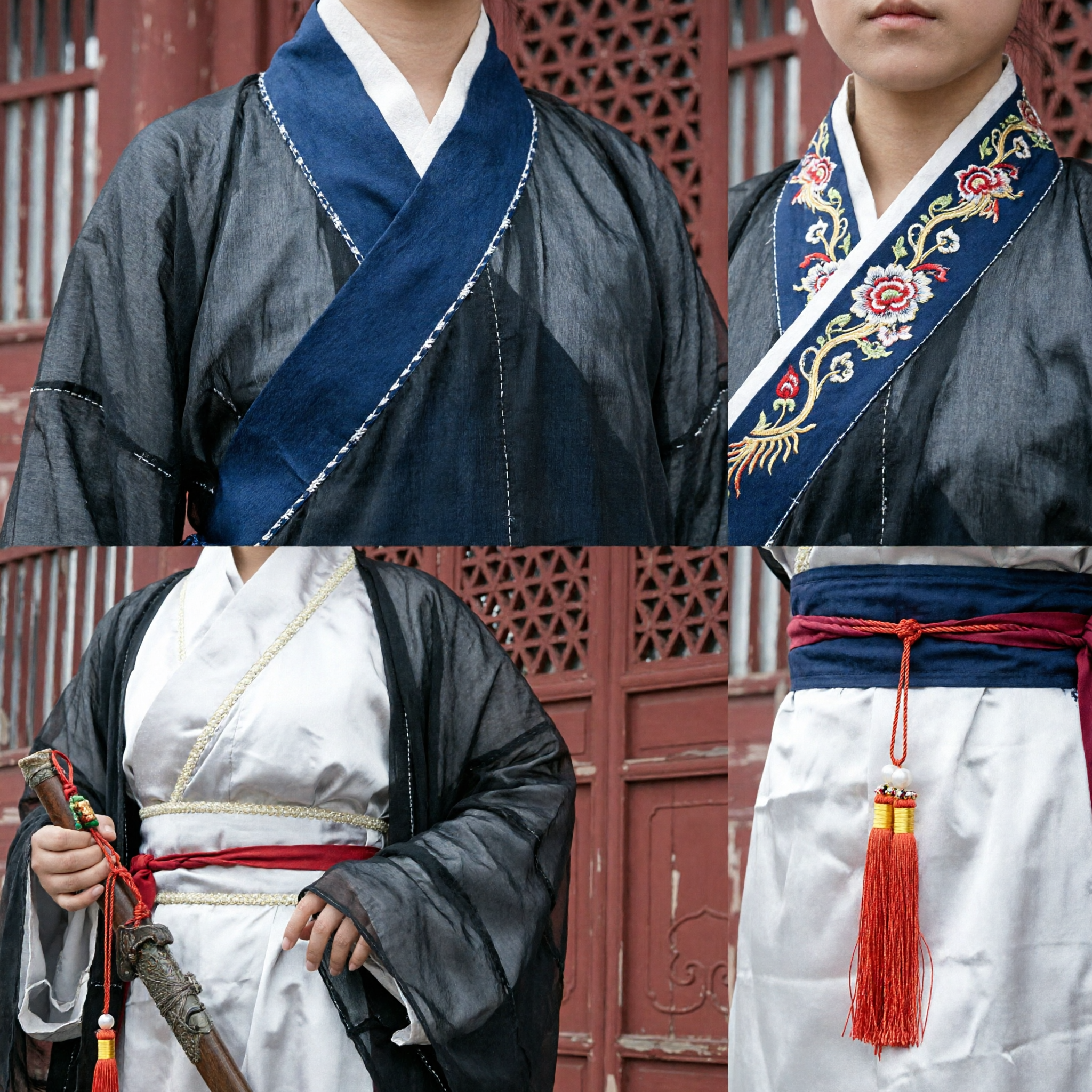 Traditional Chinese Wuxia Swordswoman Hanfu Costume Black and White Martial Arts Cosplay Outfit for Women