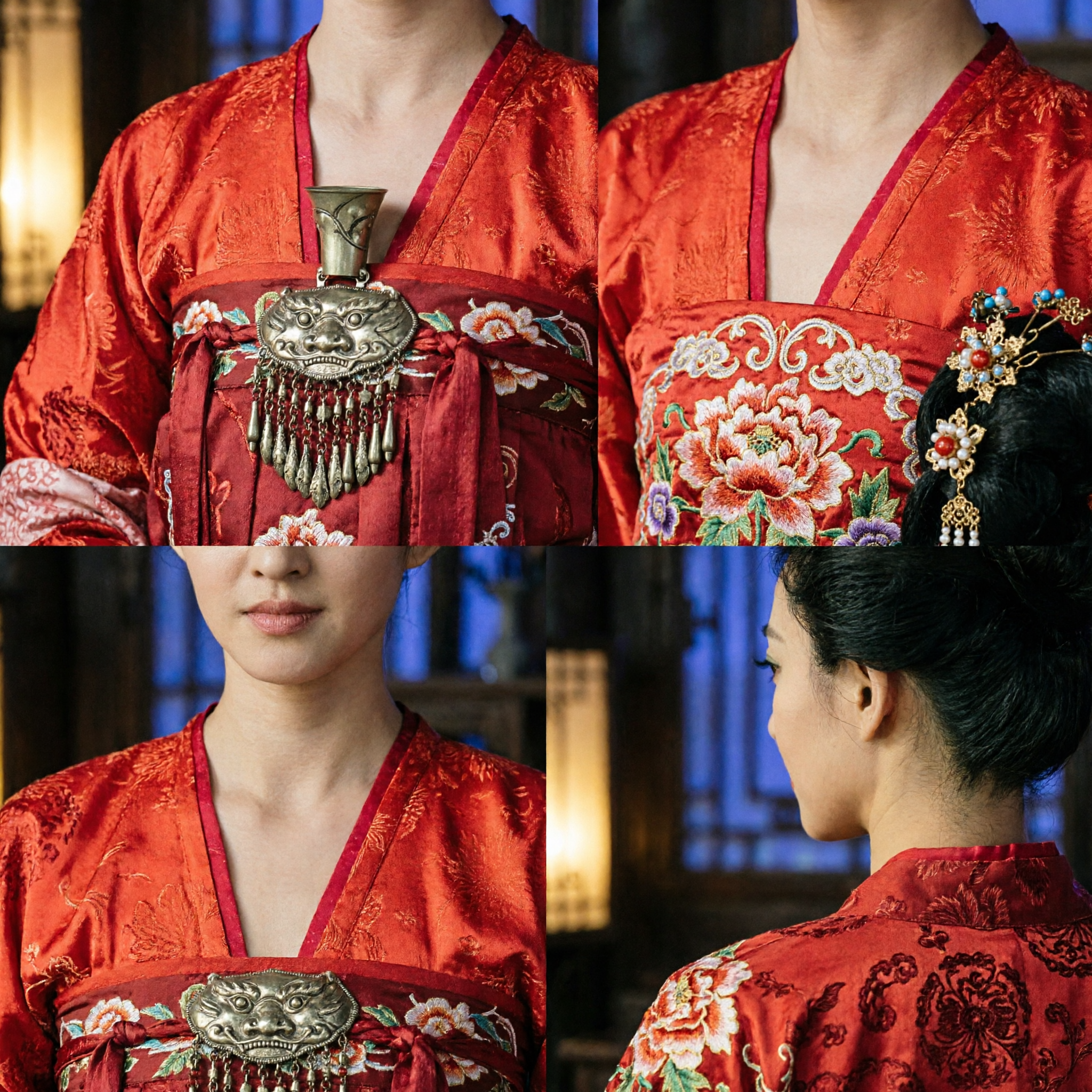 Exquisite Chinese Traditional Tang Dynasty Palace Hair Accessories Ancient Hanfu Floral Headpiece for Women Costume