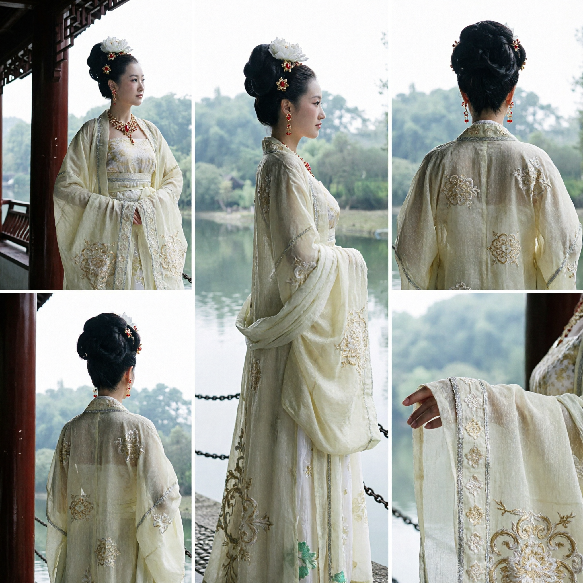 Traditional Chinese Tang Dynasty Hanfu Costume Elegant Palace Lady Embroidered Dress for Women Photography and Performance