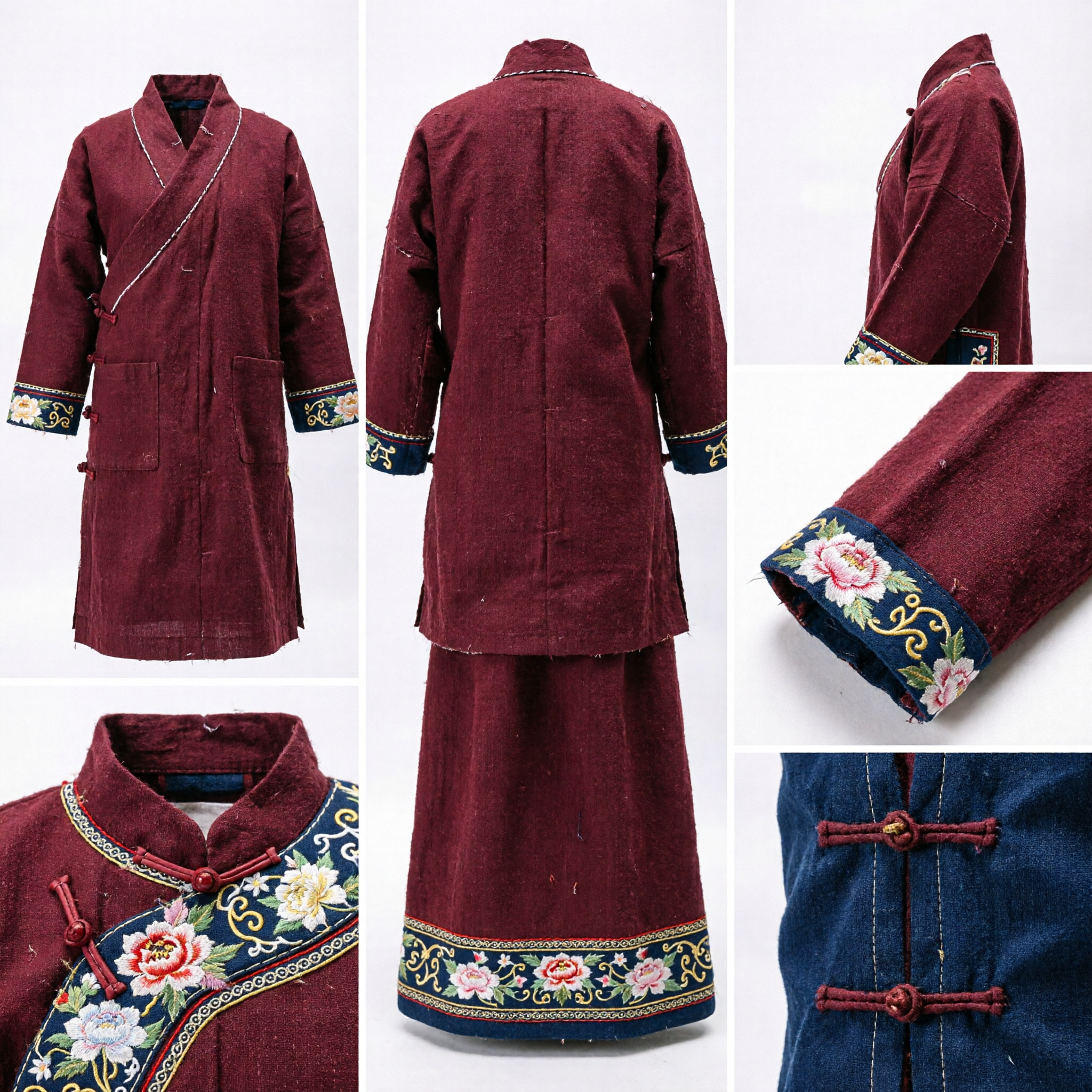 Traditional Chinese Wooden Carrying Box with Red Padded Handle for Calligraphy, Tea Sets, and Cultural Gifts