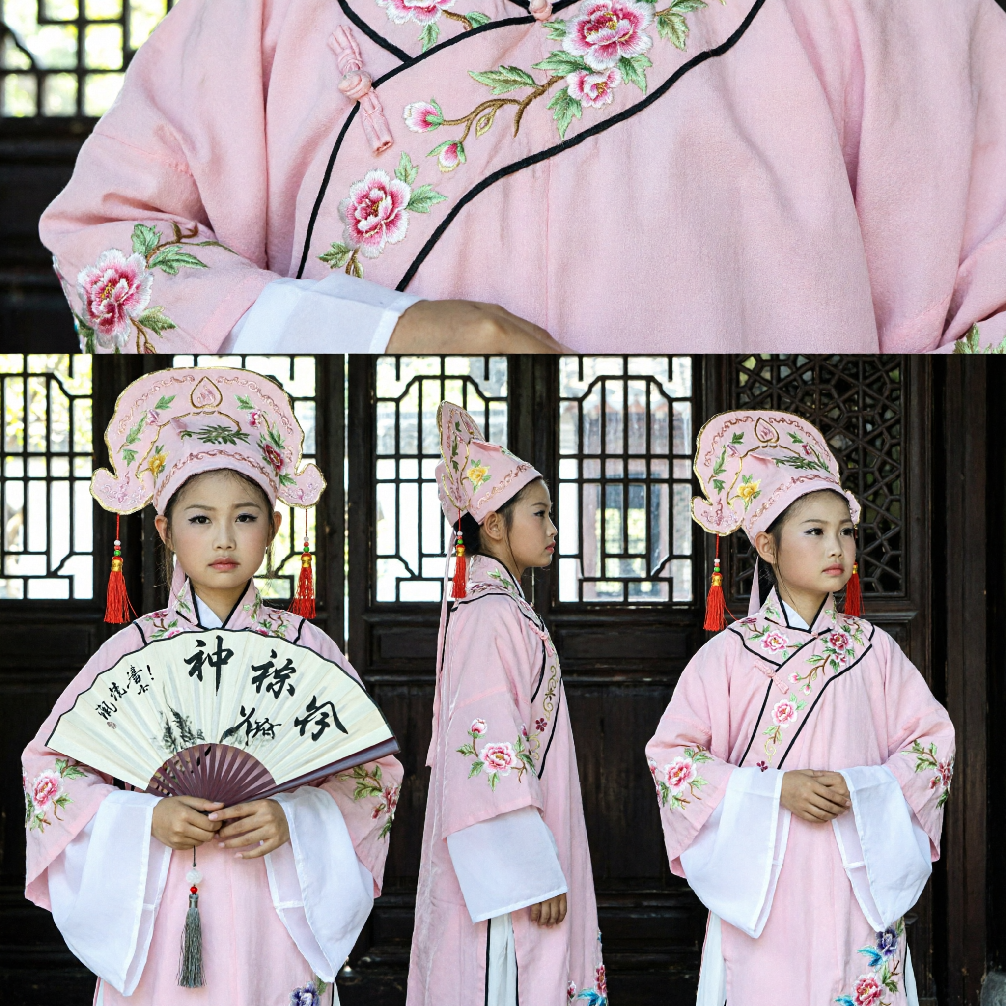 Traditional Chinese Scholar Hanfu Costume Pink Ancient Opera Performance Clothing for Women with Hat