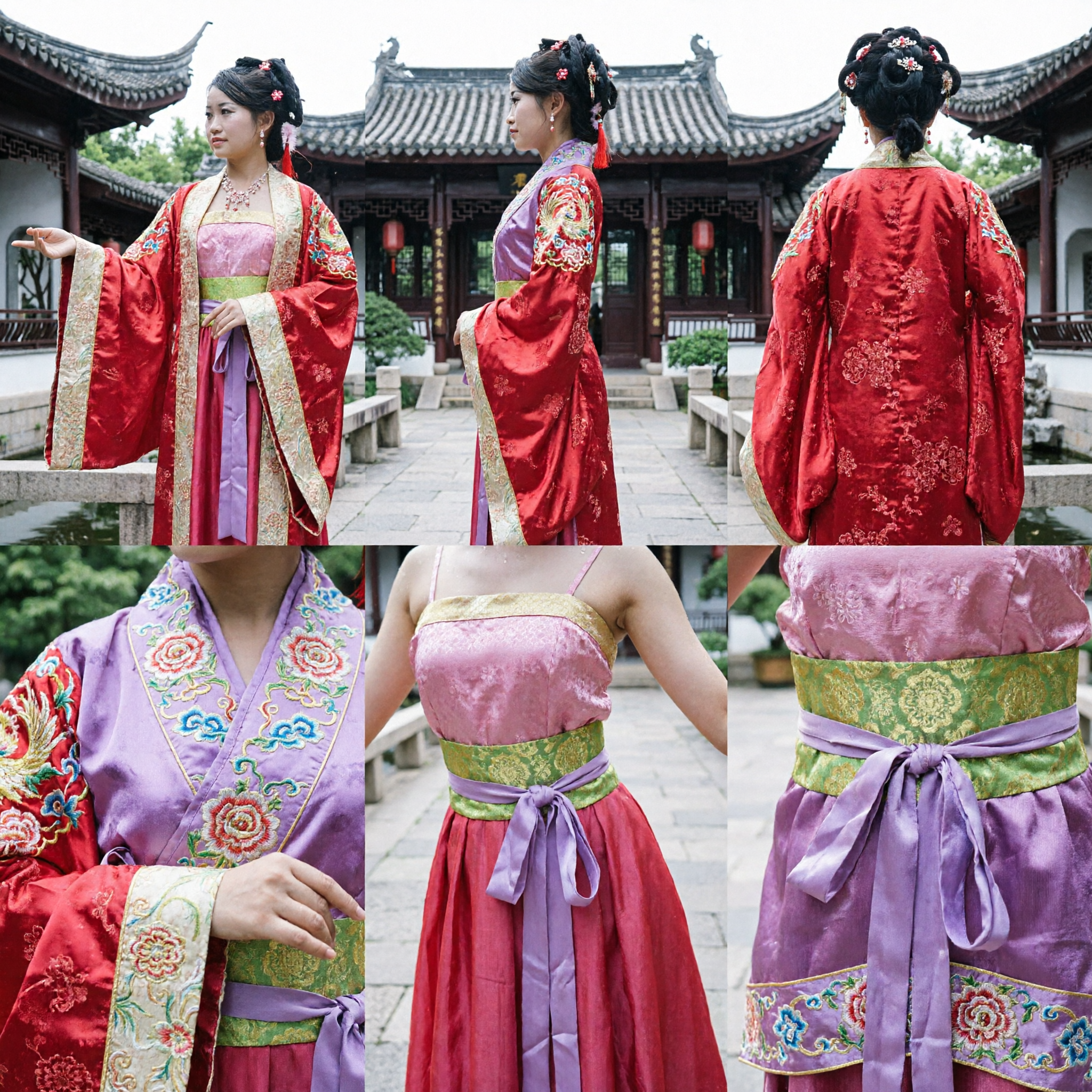 Traditional Chinese Hanfu Tang Dynasty Empress Costume Red Ancient Dress for Women Stage Performance