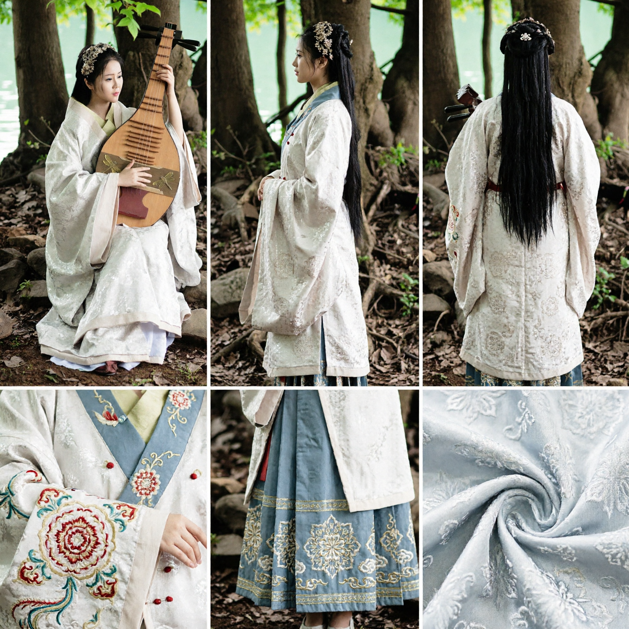 Elegant Traditional Chinese Hanfu Costume Women Ancient Pipa Player Dress for Photography Performance