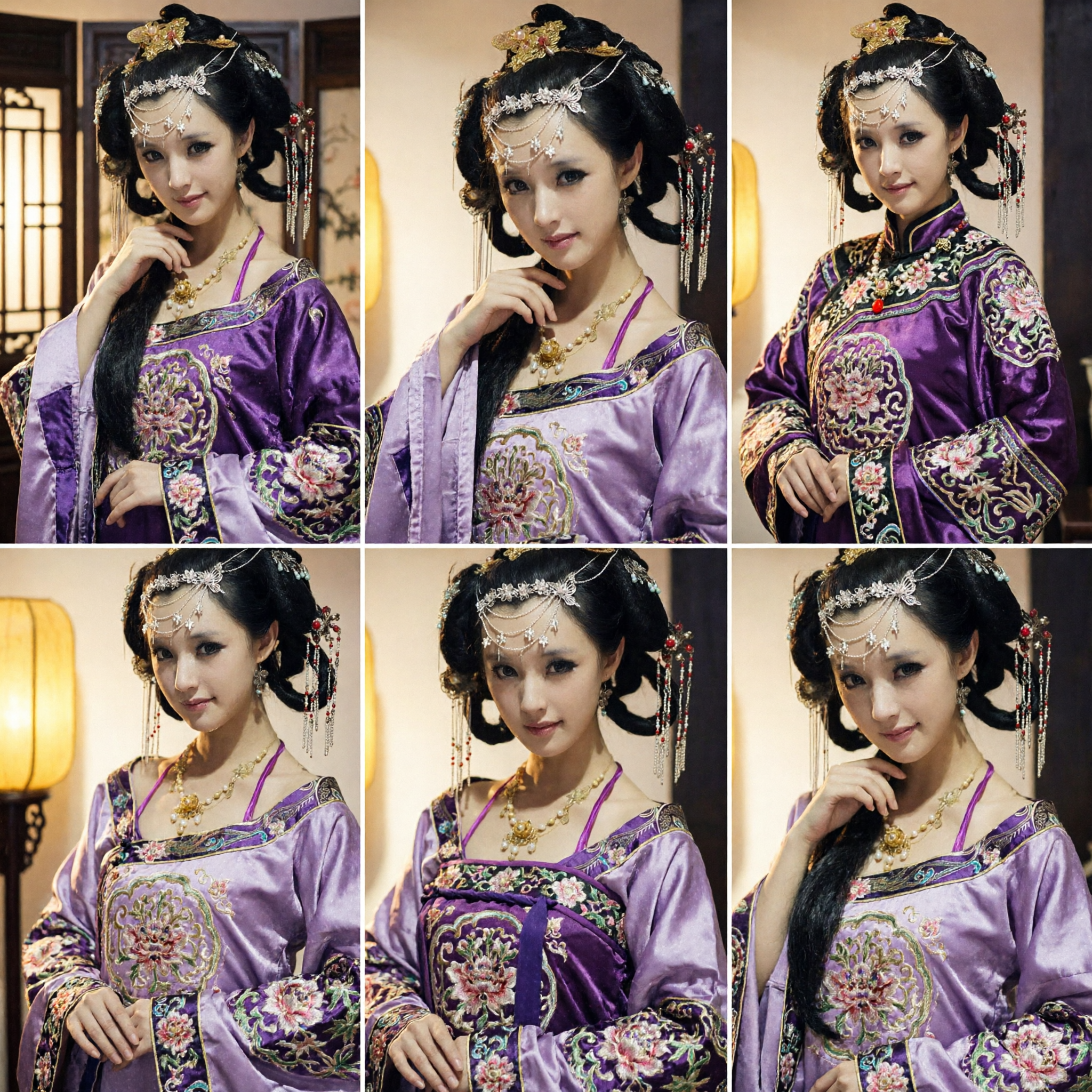 Exquisite Ancient Chinese Tang Dynasty Hanfu Hair Accessories Gold Floral Headpiece with Tassels for Wedding Cosplay