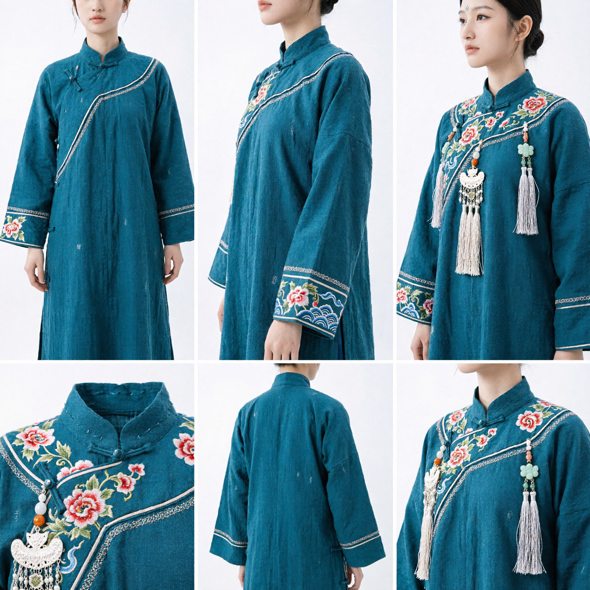 Black Braided Loop Hair Extension Traditional Chinese Hanfu Wig Accessory for Ancient Style Cosplay and Performance