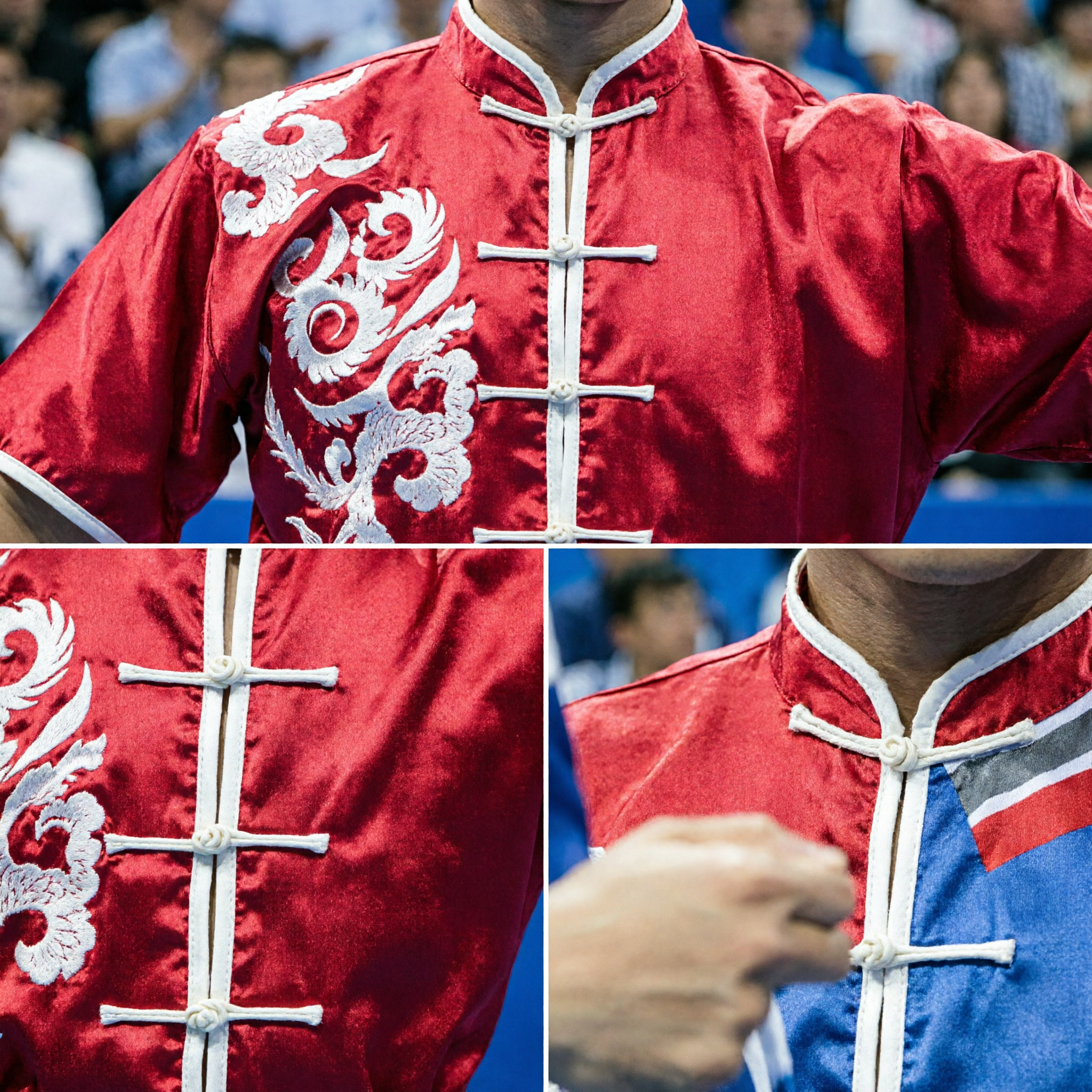 Professional Red Wushu Kung Fu Uniform Set Traditional Chinese Martial Arts Competition Costume for Men