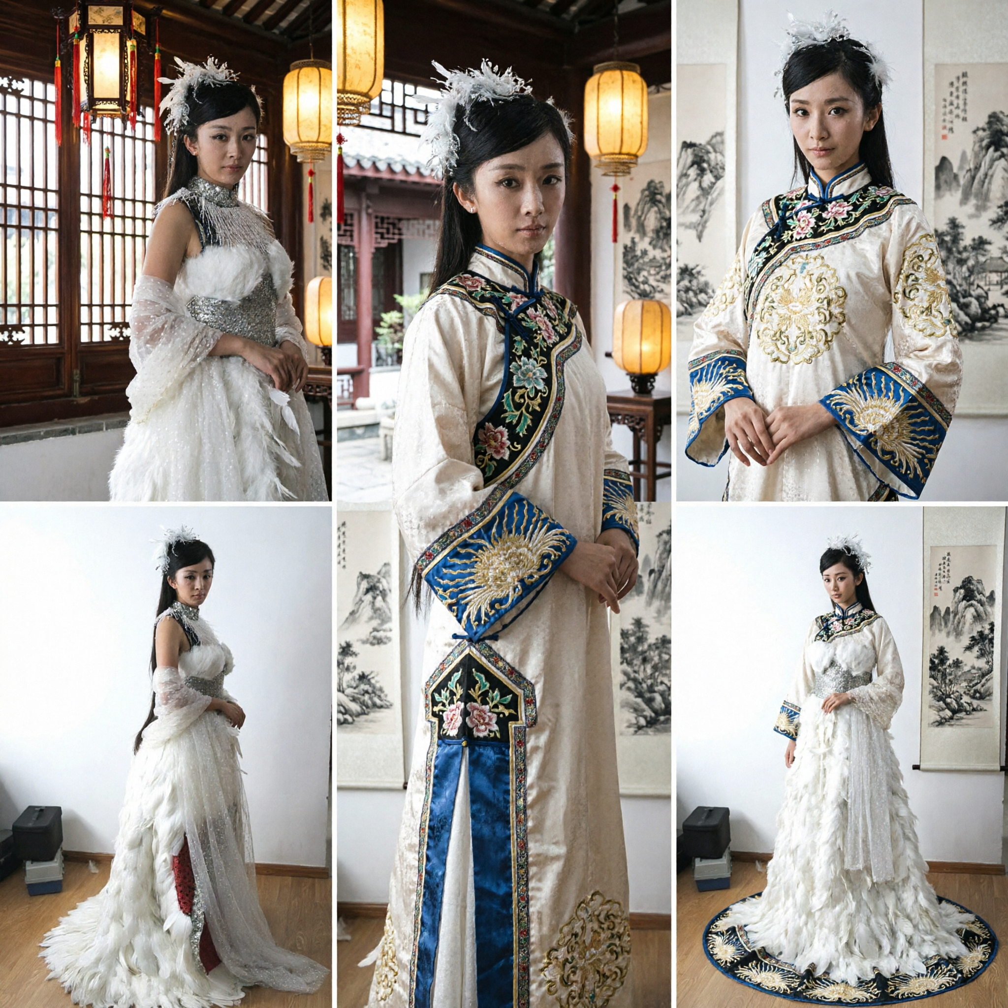 Ancient Chinese White Feather Fairy Costume Traditional Swan Spirit Hanfu Dress for Women Stage Cosplay Performance