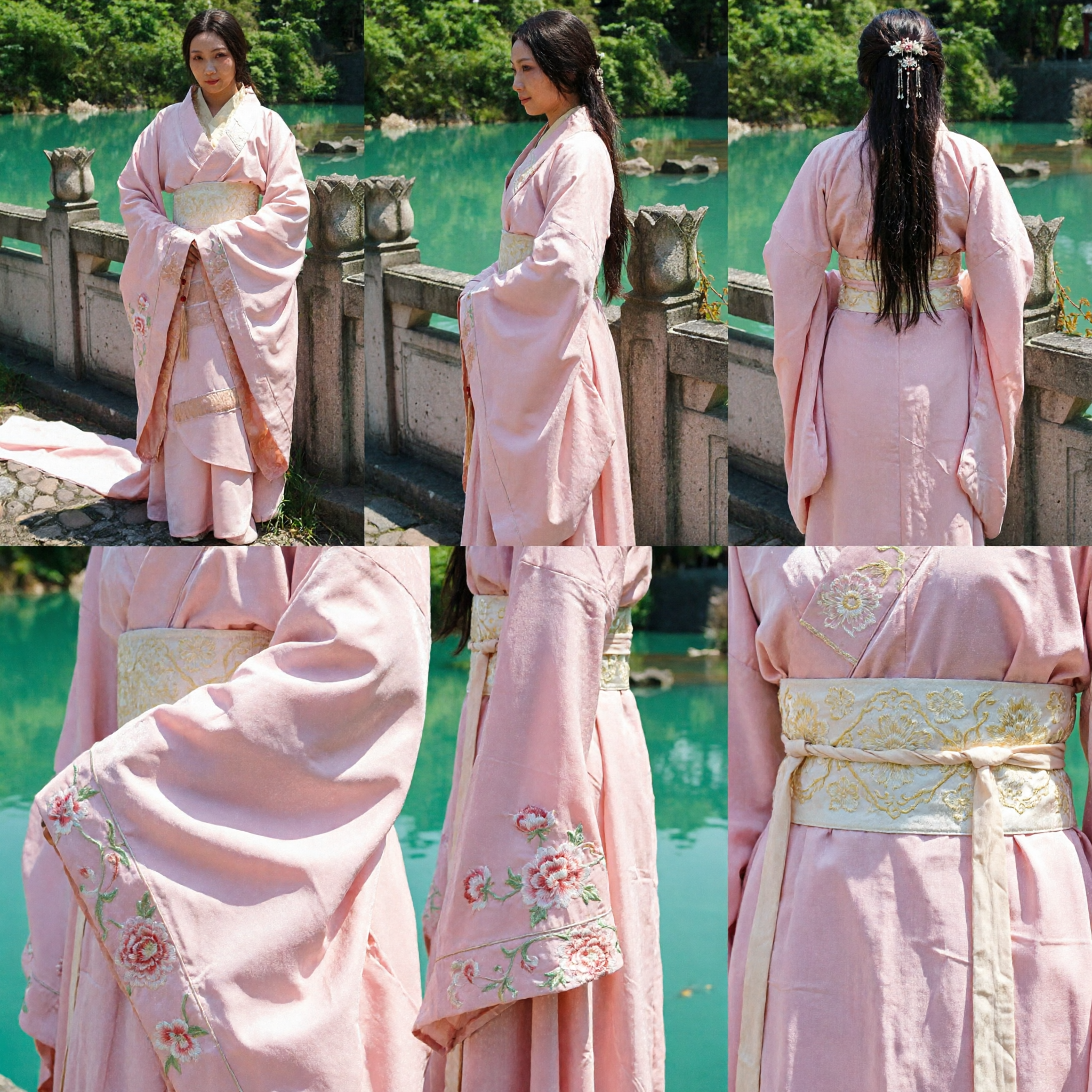 Elegant Pink Hanfu Traditional Chinese Clothing Women Ancient Princess Costume for Wedding and Performance