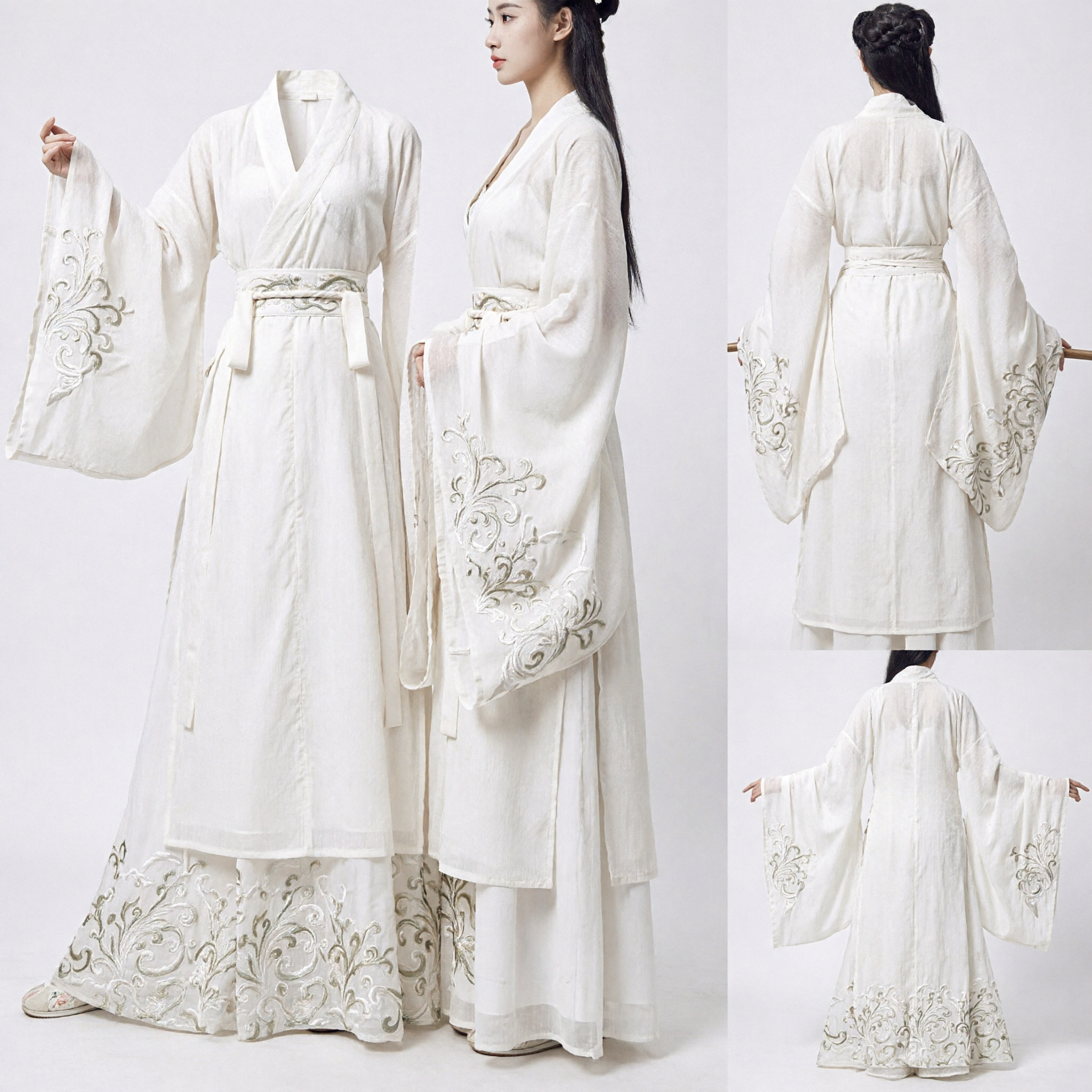 Elegant White Hanfu Traditional Chinese Clothing Ancient Fairy Dress for Women Cosplay Wuxia Xianxia Costume Performance Outfit