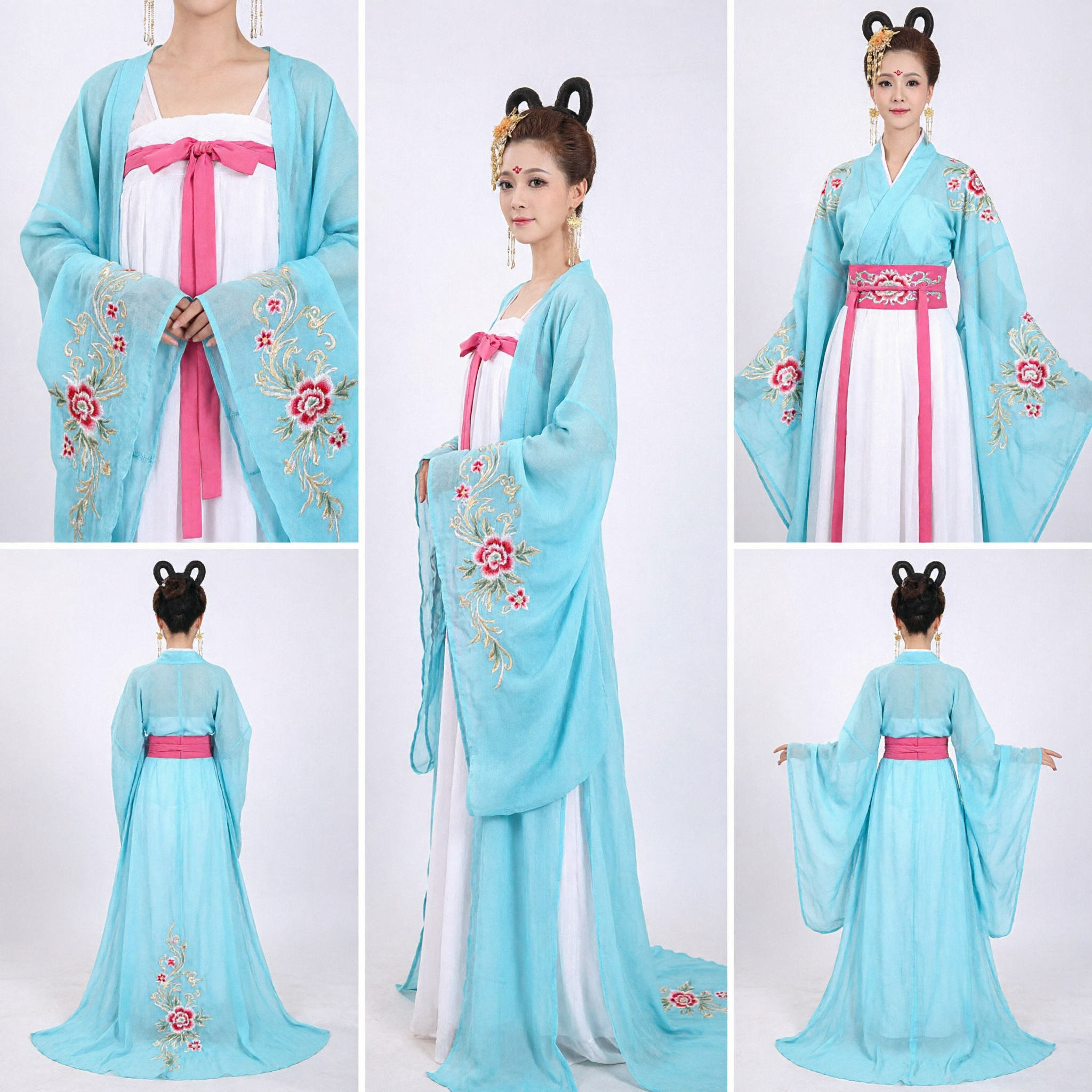 Traditional Chinese Tang Dynasty Hanfu Costume Ancient Fairy Princess Dress for Women Cosplay Dance Performance