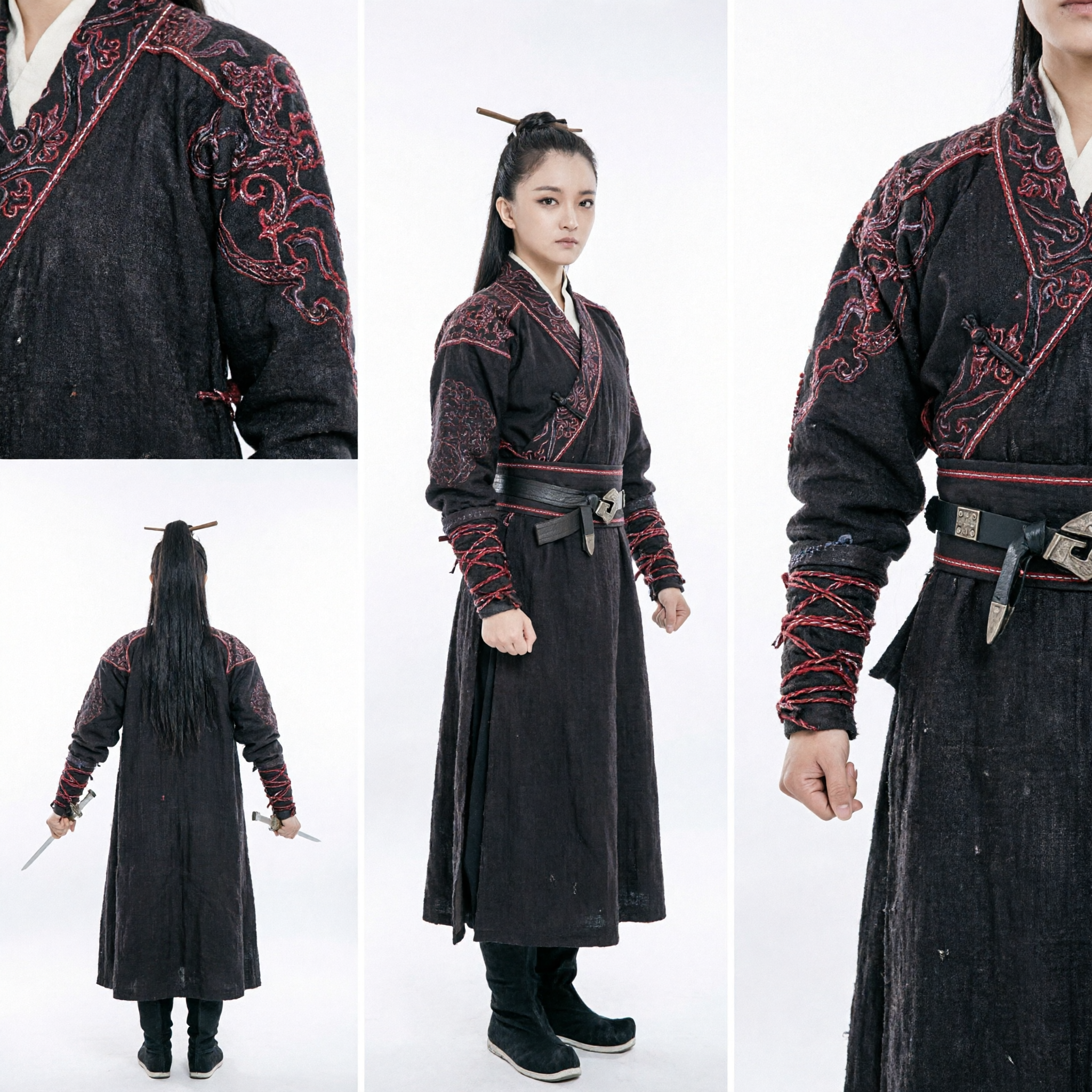 Traditional Chinese Wuxia Assassin Costume Women Ancient Swordswoman Hanfu Martial Arts Cosplay Clothing