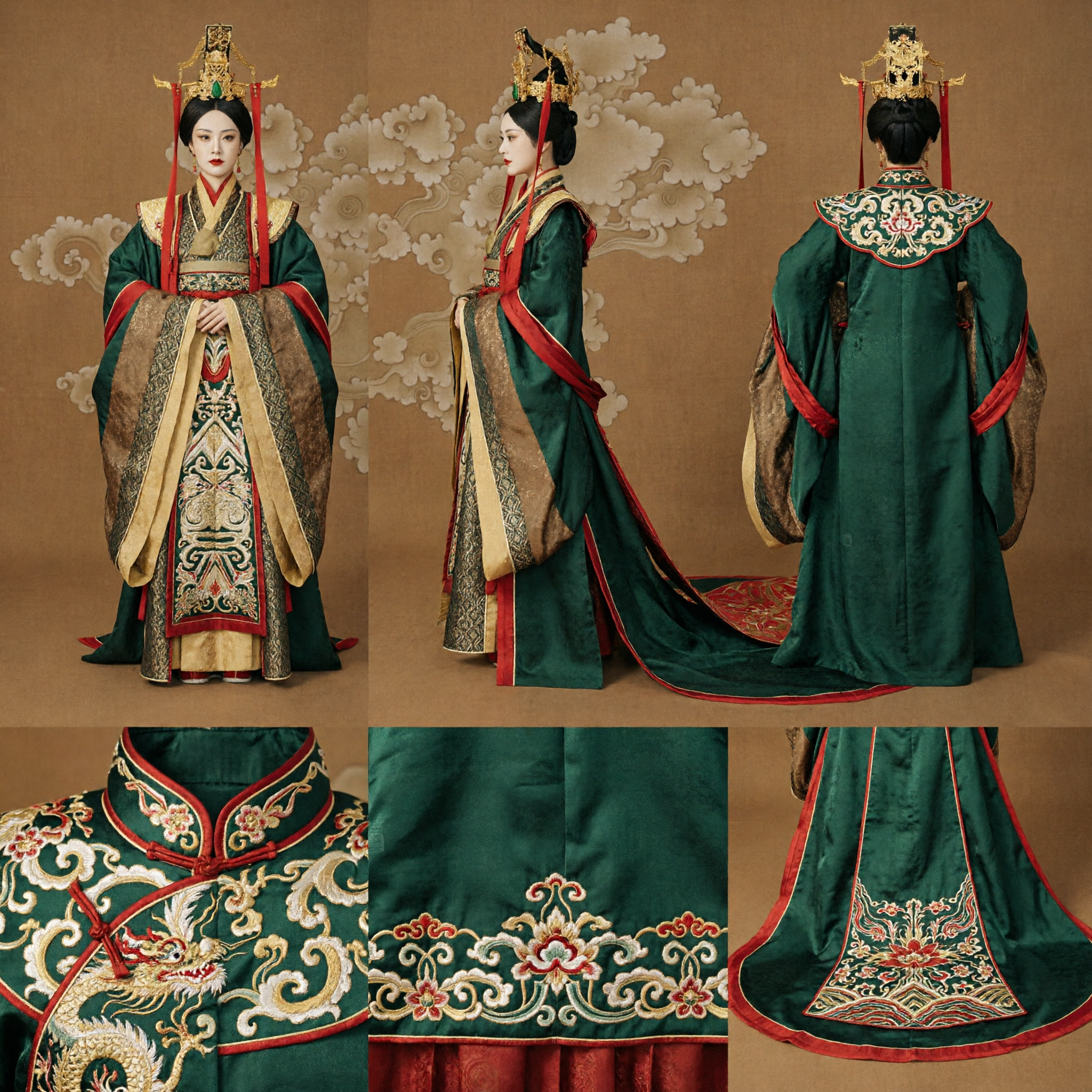 Traditional Chinese Ancient Empress Hanfu Costume Women Royal Queen Dress Qin Dynasty Style Historical Cosplay