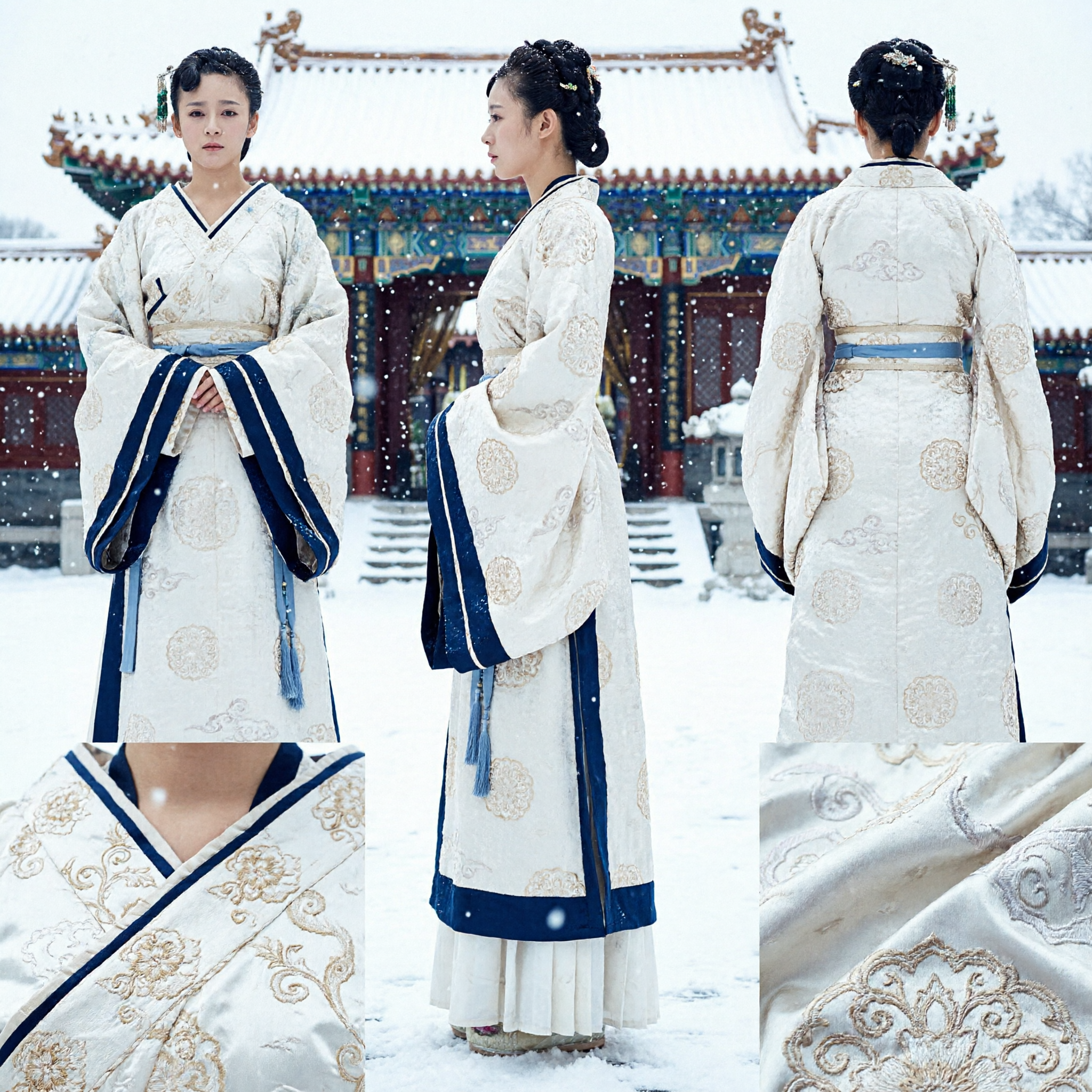 Elegant White Han Dynasty Hanfu Traditional Chinese Ancient Costume for Women Historical Cosplay Performance Dress