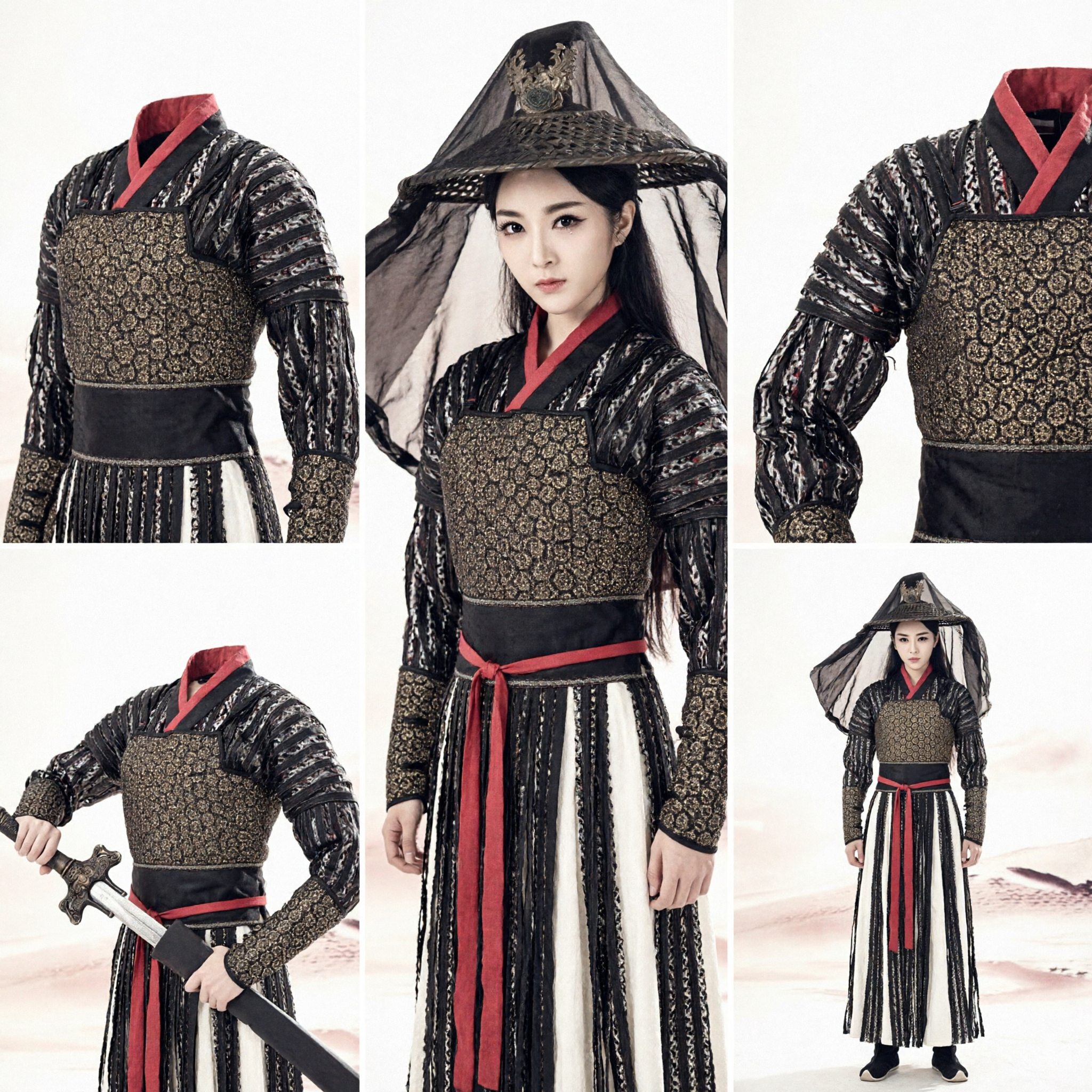 Traditional Chinese Ancient Knight Errant Costume Female Wuxia Assassin Hanfu Set for Cosplay and Stage Performance