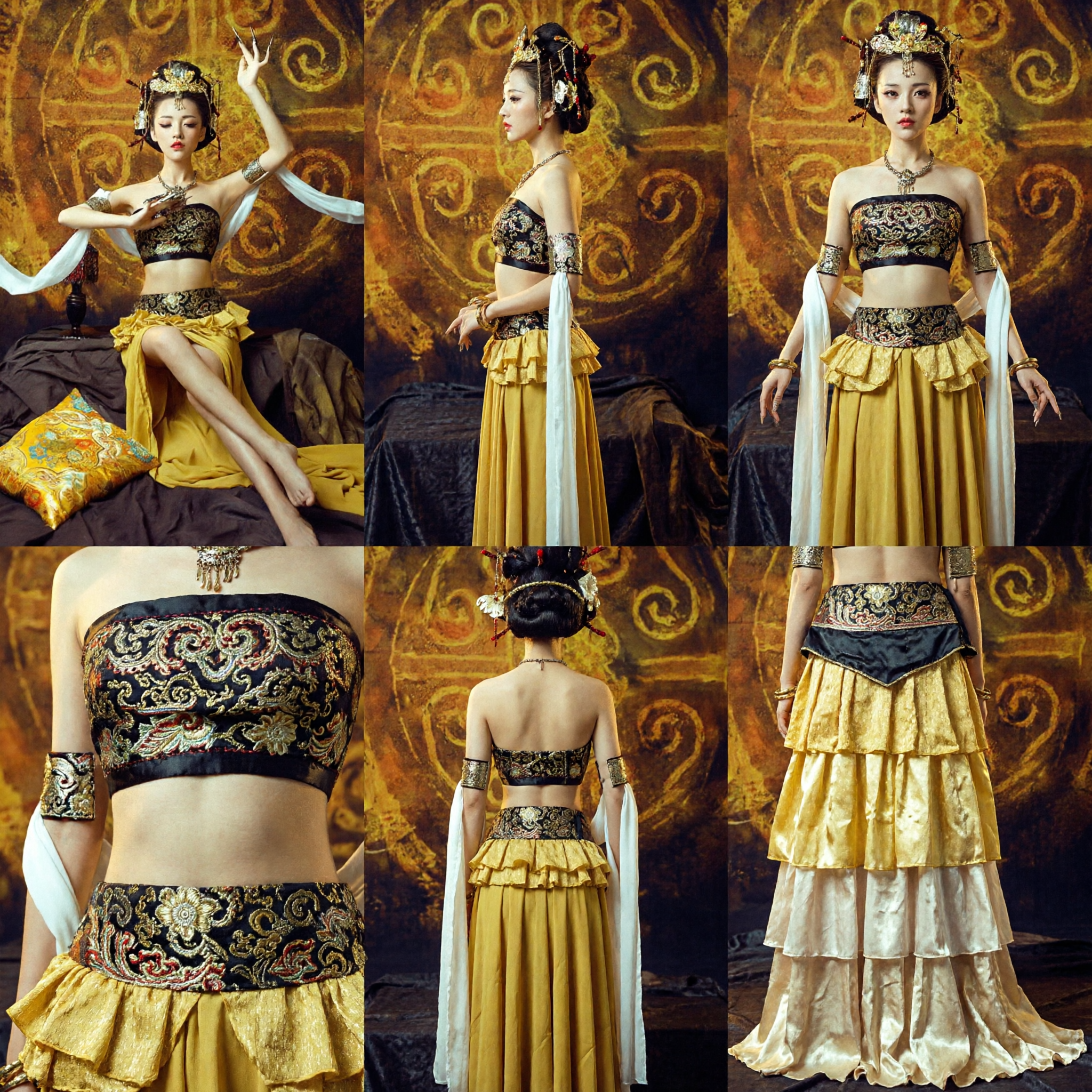 Ancient Chinese Dunhuang Flying Apsaras Dance Costume Traditional Tang Dynasty Performance Outfit for Women