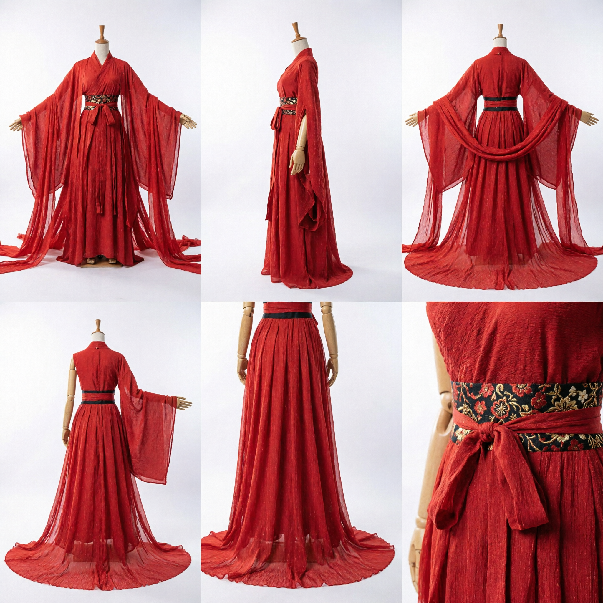 Traditional Chinese Red Hanfu Ancient Princess Costume Long Flowing Dress for Women Wedding Performance