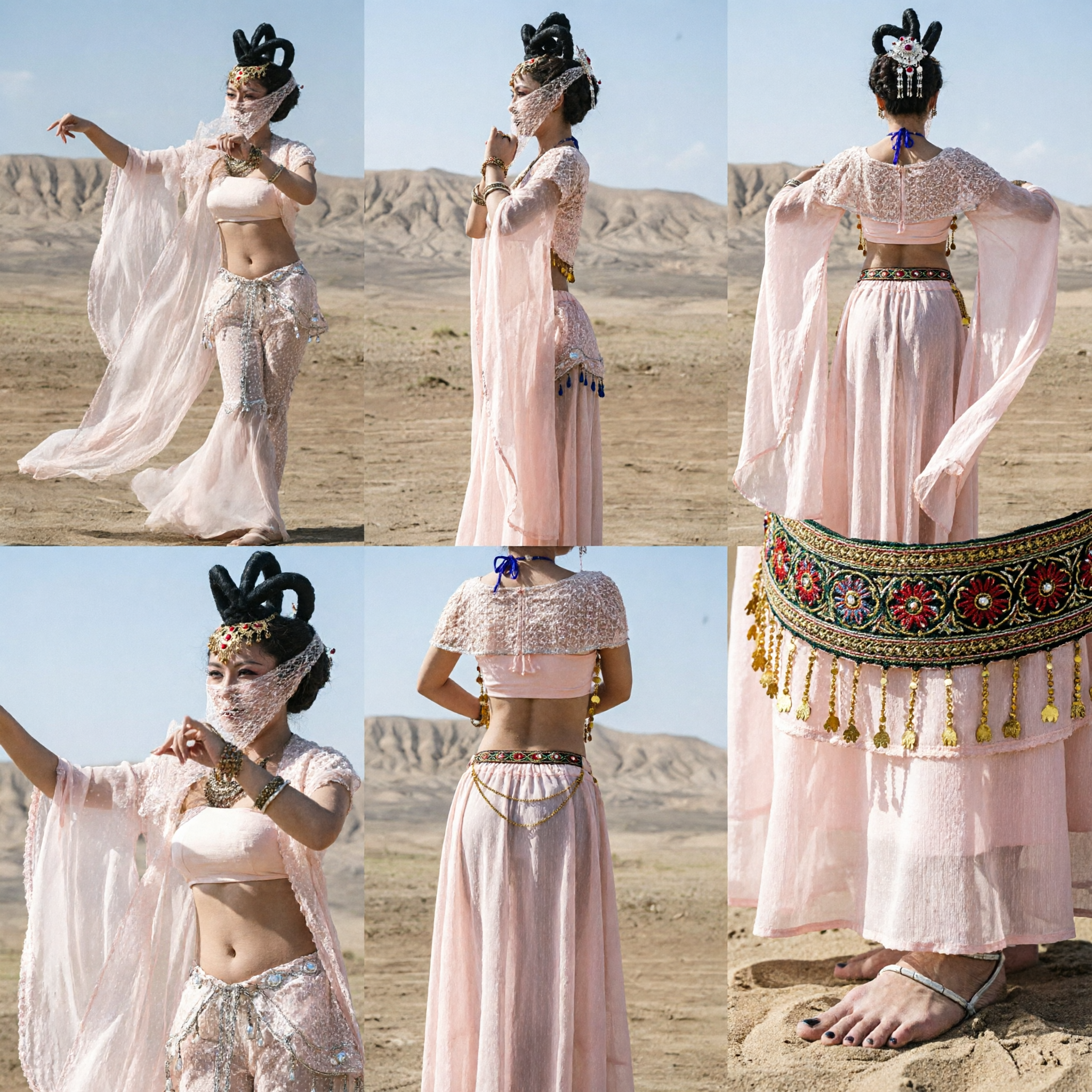 Women's Dunhuang Flying Apsara Dance Costume Ancient Chinese Fairy Hanfu Stage Performance Outfit with Veil