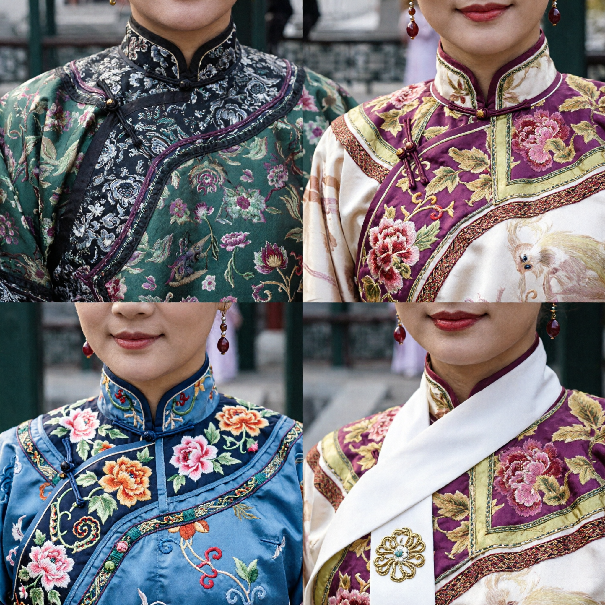 Traditional Chinese Qing Dynasty Palace Costume Embroidered Robe and Headdress Set for Women Cosplay