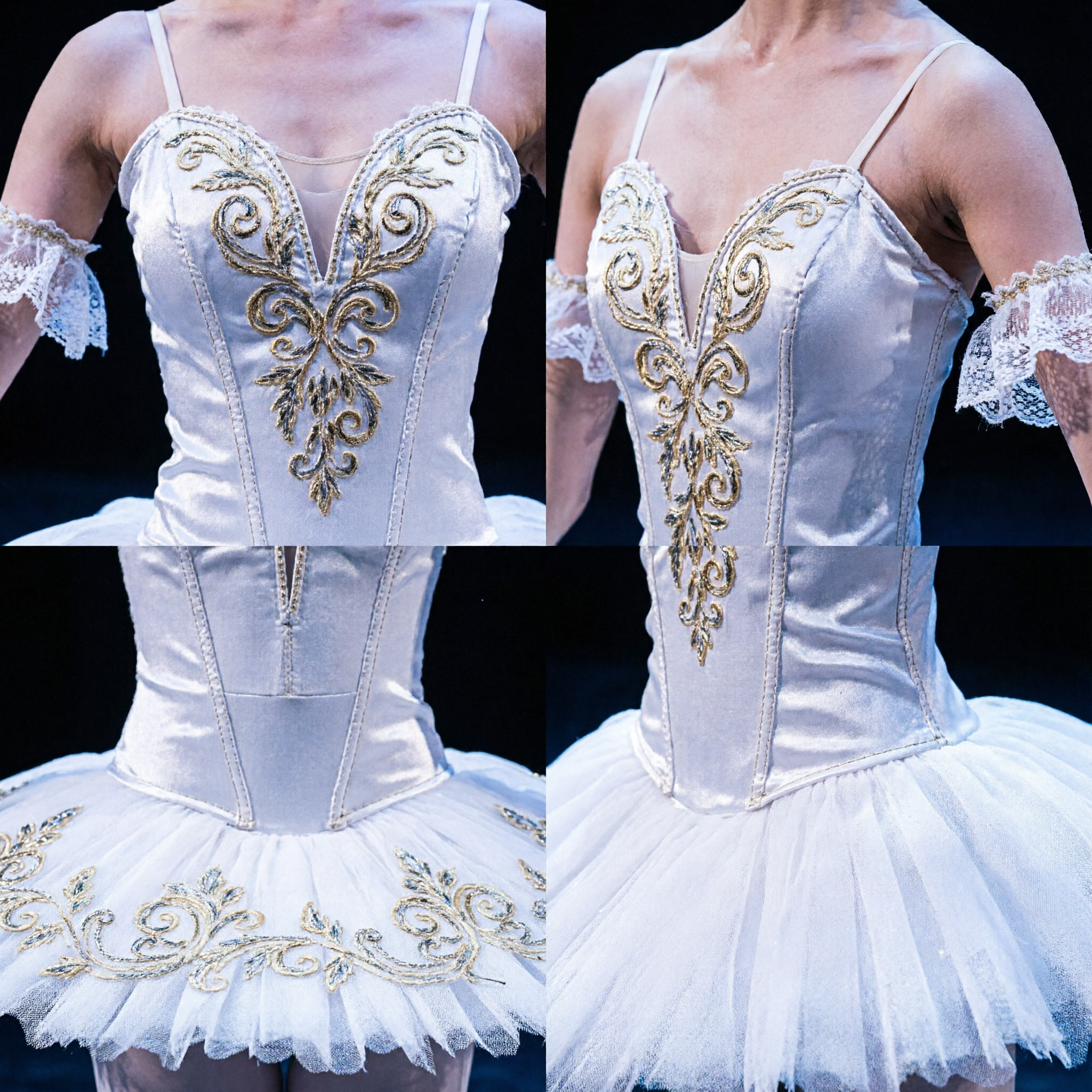 Professional White Swan Lake Ballet Tutu Costume for Women Classical Stage Performance Dance Dress with Feathers