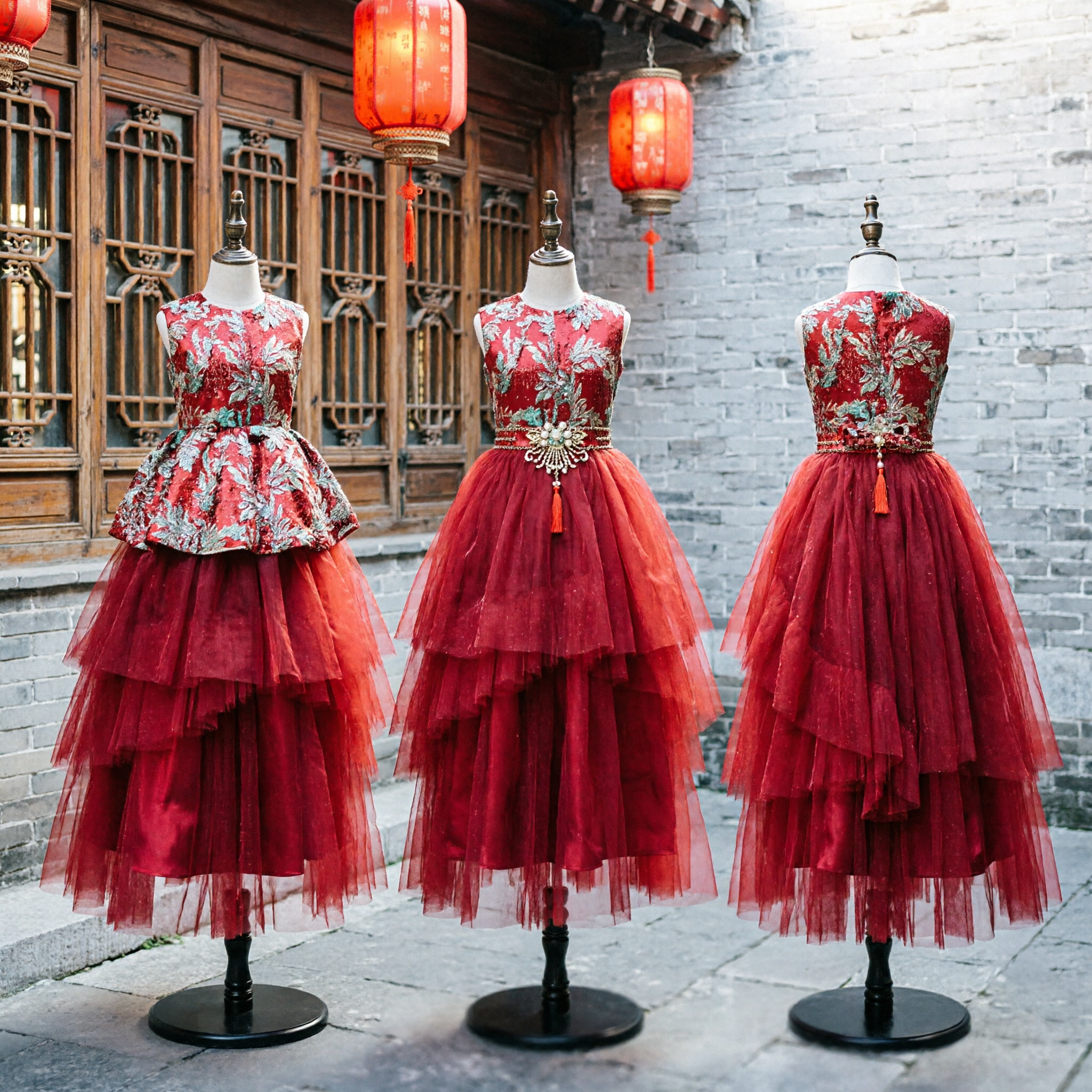 Exquisite Traditional Chinese Red Tassel Hair Accessory with Silver Embroidery for Hanfu Wedding Costume