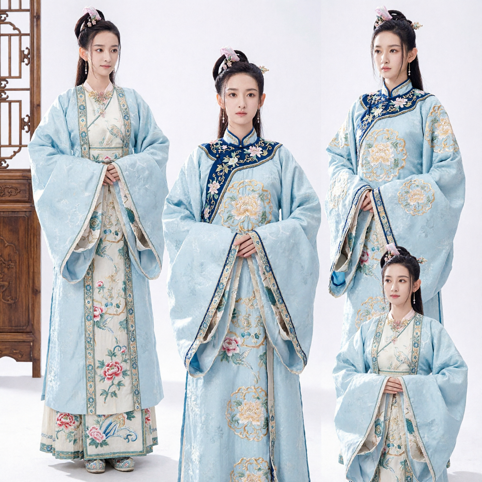 Light Blue Ancient Chinese Hanfu Costume Elegant Princess Dress for Women Period Drama Cosplay
