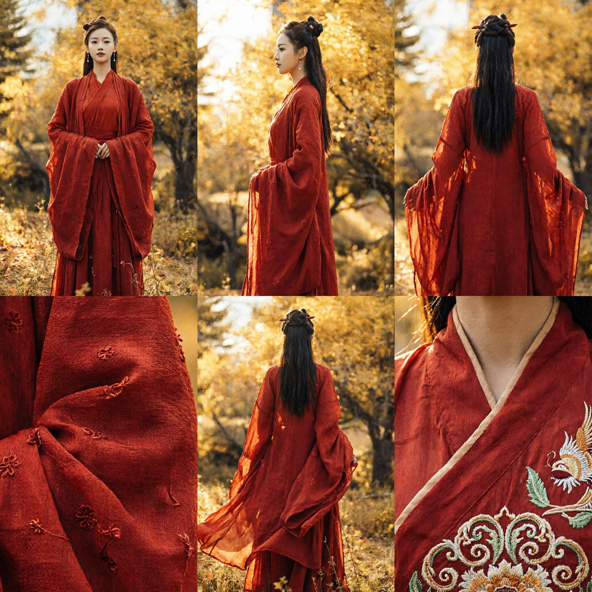 Ancient Chinese Wuxia Red Hanfu Dress Female Swordswoman Cosplay Costume for Photography and Performance