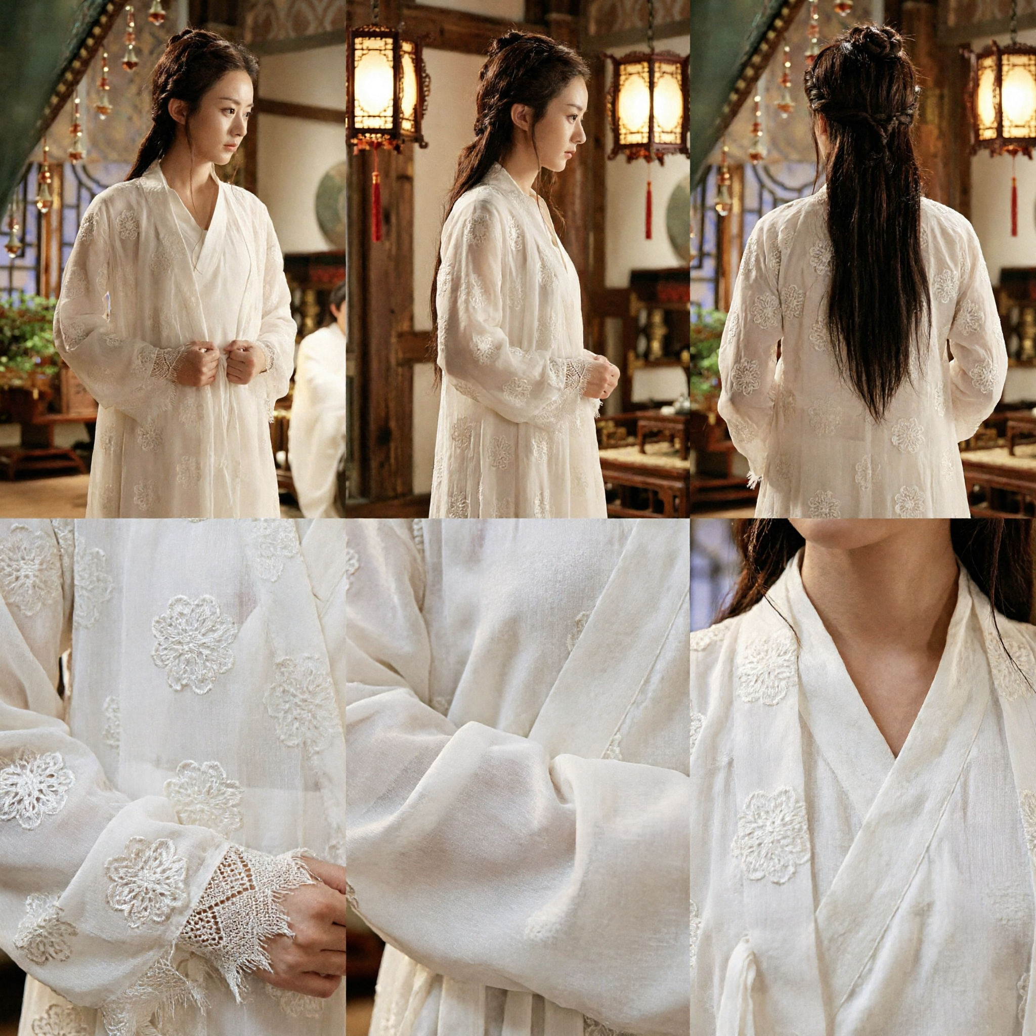 Elegant White Chinese Hanfu Traditional Costume for Women Ancient Embroidered Robe Historical Drama Cosplay Dress