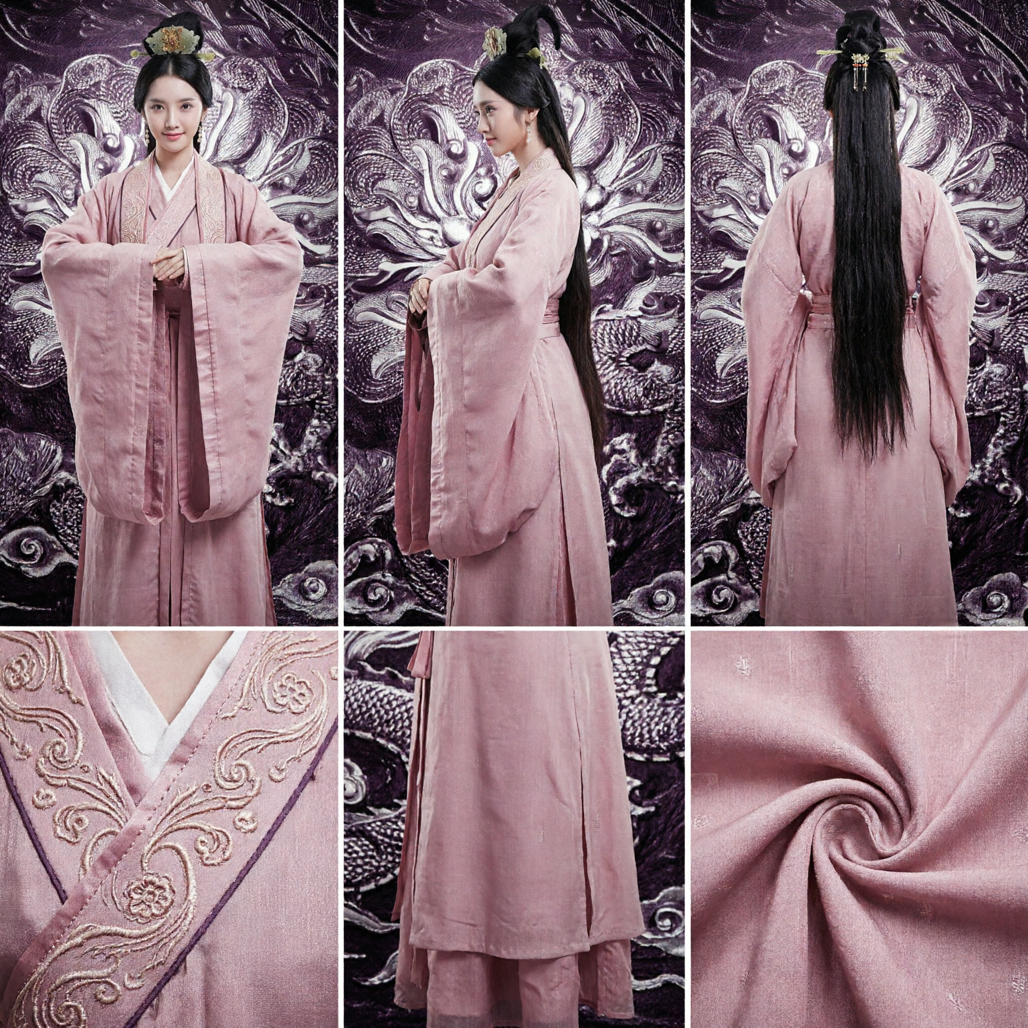 Elegant Pink Ancient Chinese Hanfu Costume Traditional Han Dynasty Palace Lady Dress for Women Cosplay