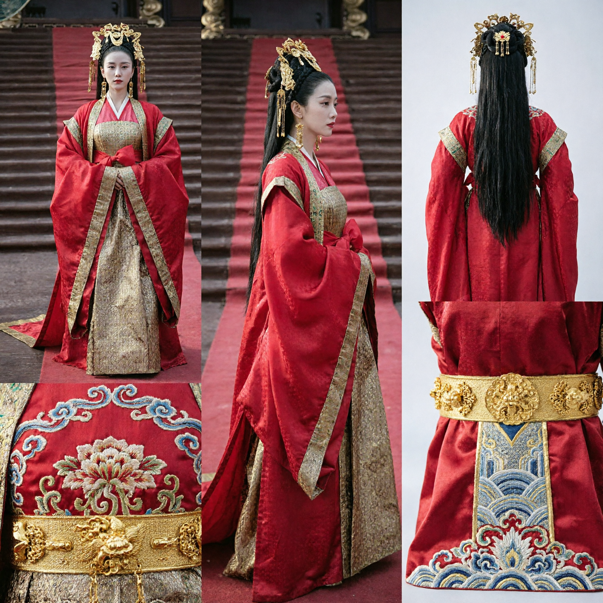 Ancient Chinese Empress Red Hanfu Dress Traditional Wedding Costume Historical Cosplay Clothing for Women