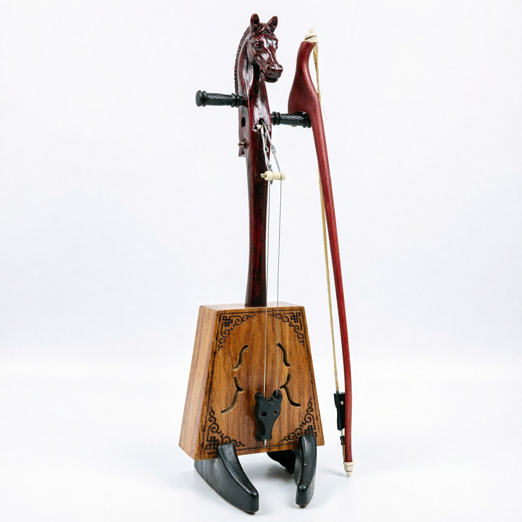 Authentic Morin Khuur Horsehead Fiddle Traditional Mongolian Musical Instrument Handcrafted Wood Body for Performance and Cultural Gift