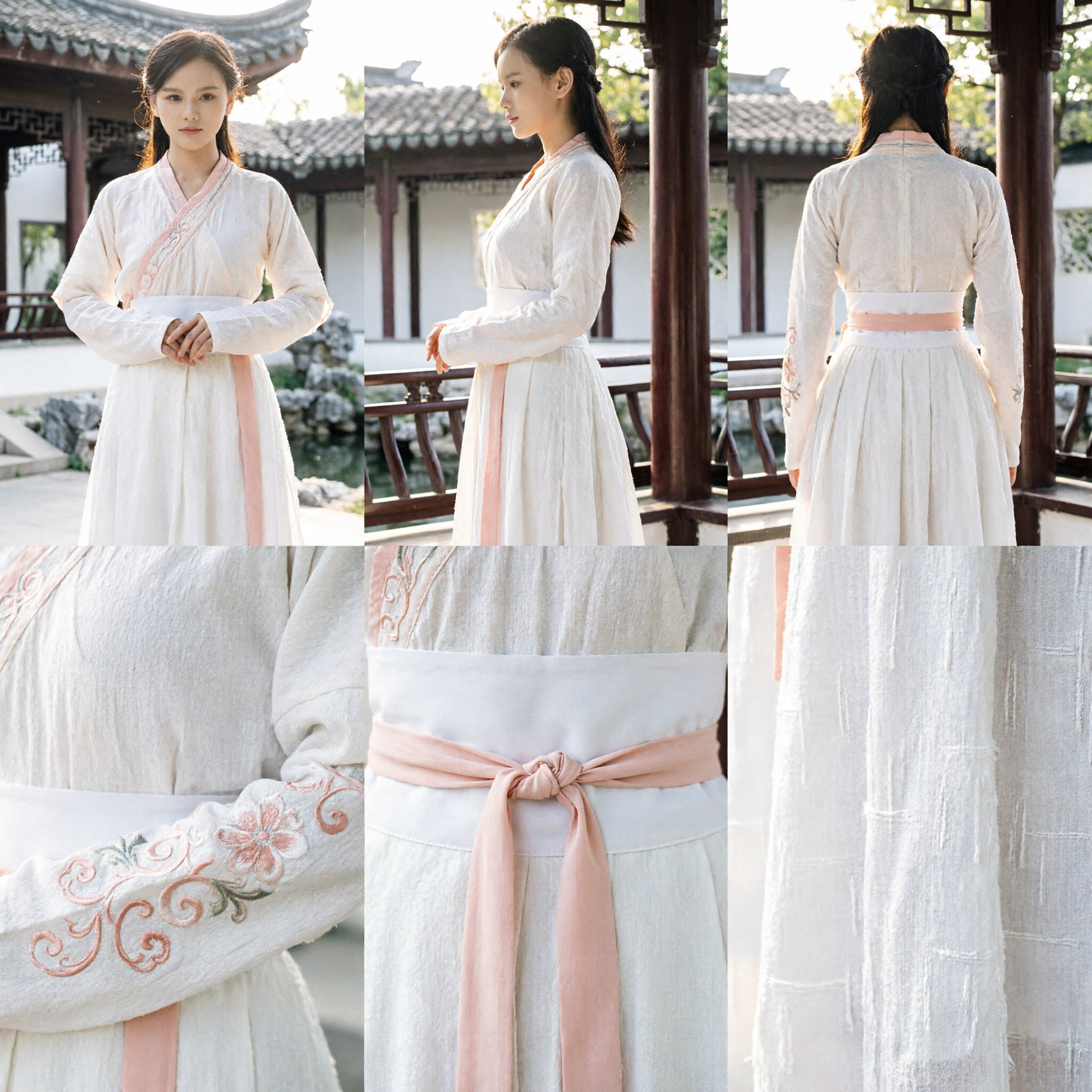 Elegant White Traditional Chinese Hanfu Ancient Fairy Costume Wuxia Martial Arts Dress for Women